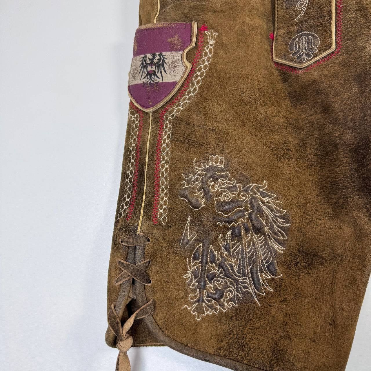 Other Country Line Traditional Lederhosen Leath Bavarian Shorts 46 Size US 30 / EU 46 - 3 Thumbnail