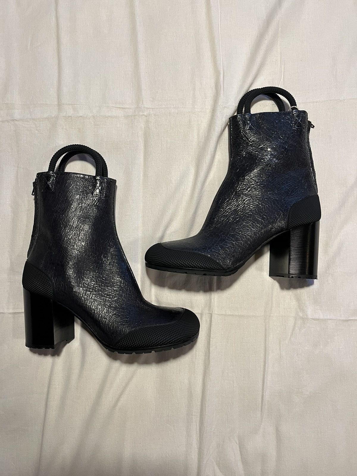 image of Random Identities Leather And Rubber Worker Boots in Black, Men's (Size 9)