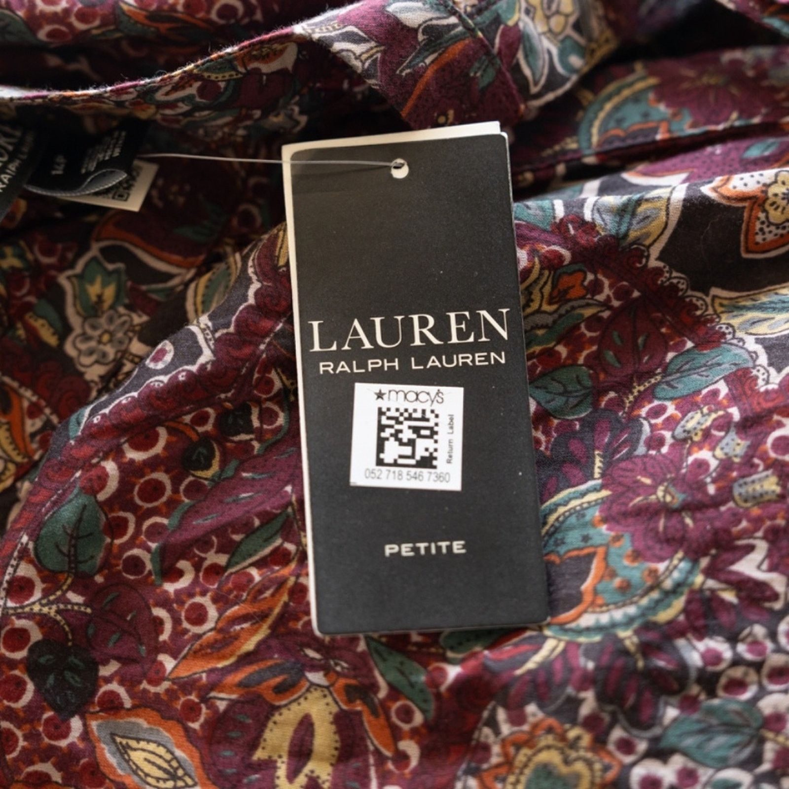 Lauren Ralph Lauren Lauren Ralph Lauren. Petite Floral Belted Cotton Dress. Size XL / US 12-14 / IT 48-50 - 7 Thumbnail