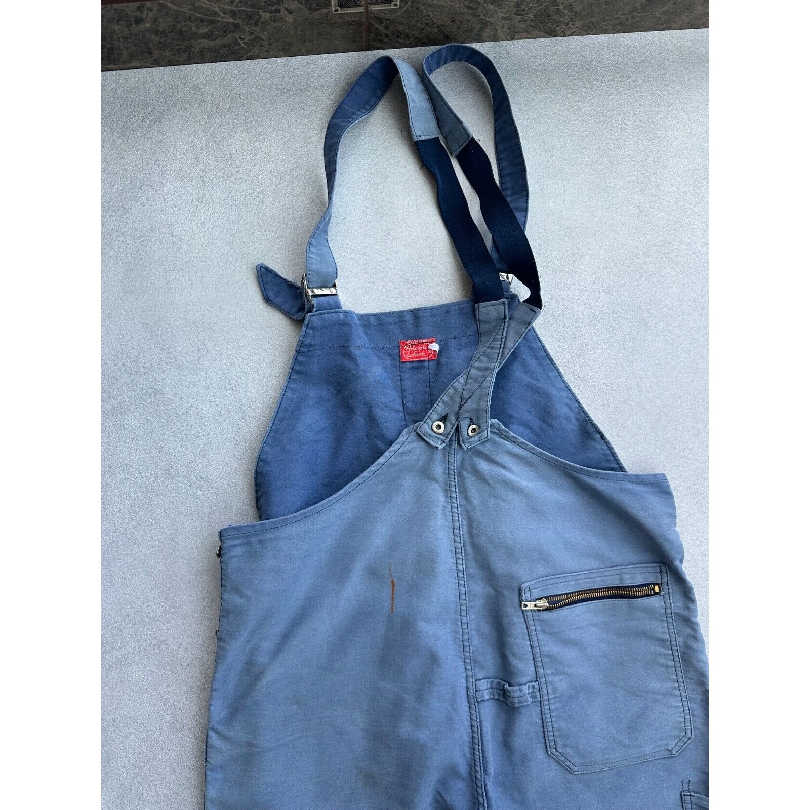 Vintage VTG Adolph Lafont French Workwear Overall Suit 60-70s Size 54L - 15 Thumbnail