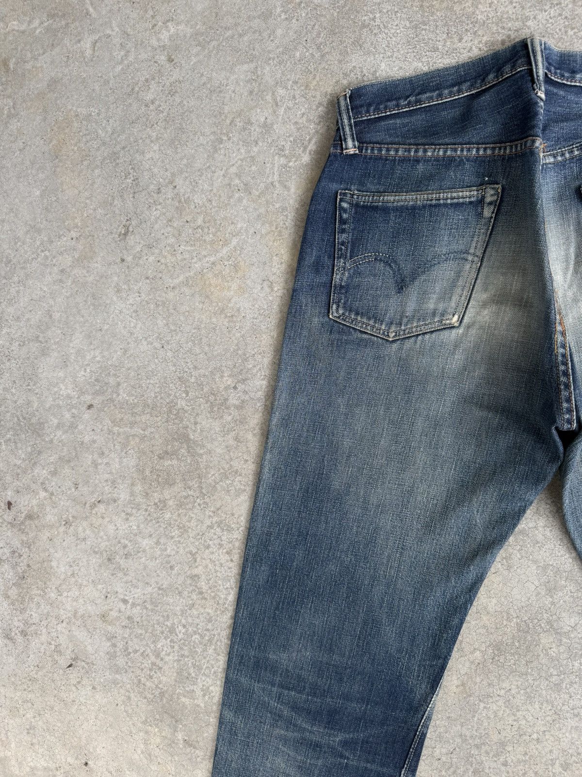 Full Count & Co. Vintage Fullcount 0105 Distressed Jeans Selvedge Denim Size US 30 / EU 46 - 9 Thumbnail