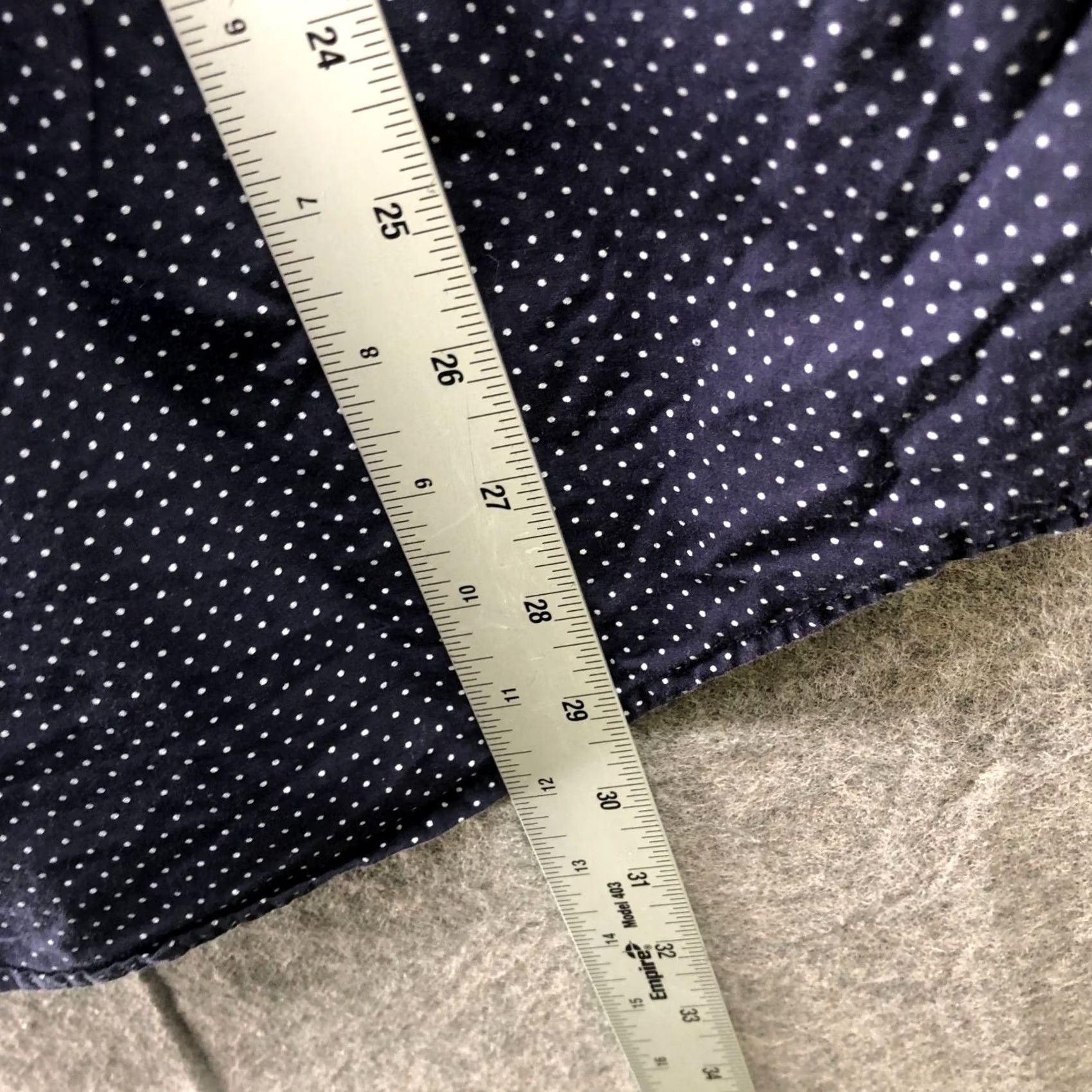 Zara Zara Slim Fit Dress Shirt Mens L Navy Blue White Polka Dot Long Sleeve Button Up Size 42R - 8 Thumbnail