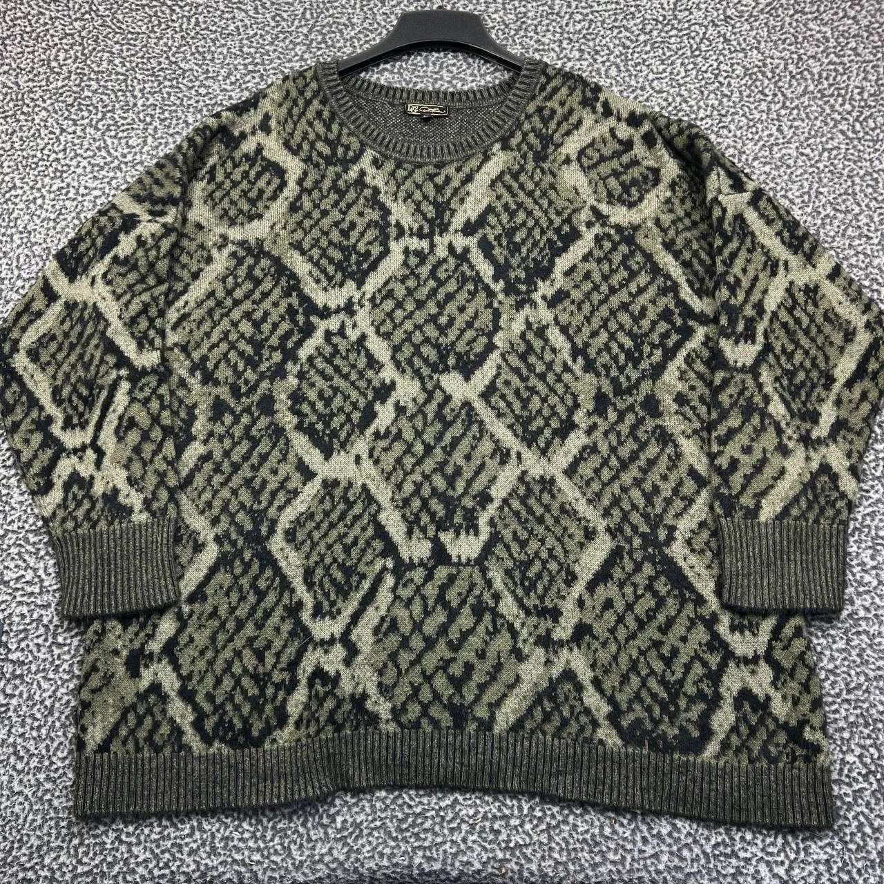 Other DG2 Diane Gilman Jacquard Sweater 2X Python Knit Crew Neck Size XXL / US 16-18 / IT 52-54 - 1 Thumbnail