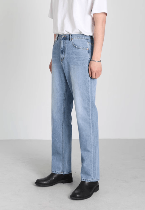 Japanese Brand × Jean Light blue washed loose versatile trendy jeans Size US 32 / EU 48 - 7 Thumbnail