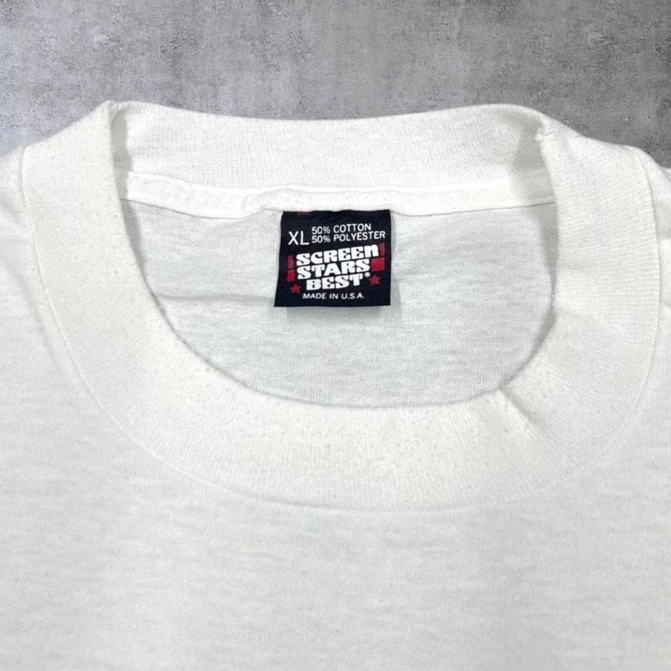 Vintage VINTAGE Screen Stars The Zoo “Wrangler Spirit” Souvenir T-Shirt XL White Men Shirt Graphic Print 1990s 90s Wrangler Spirit Boys Girls Mens Womens Size US XL / EU 56 / 4 - 2 Thumbnail