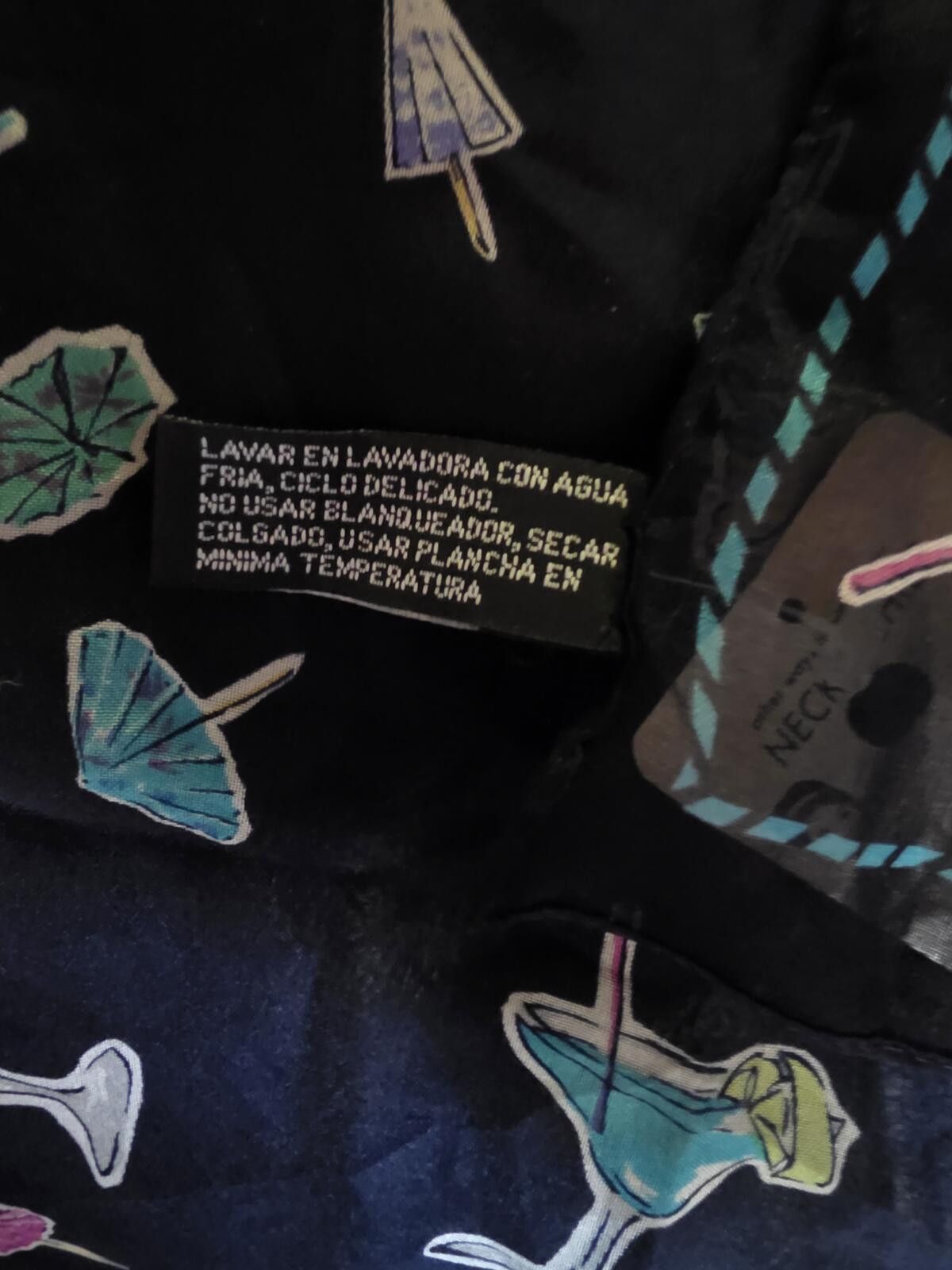 Other Vintage Black Cocktail Print Neckerchief Scarf Stylish NWT Size ONE SIZE - 5 Thumbnail