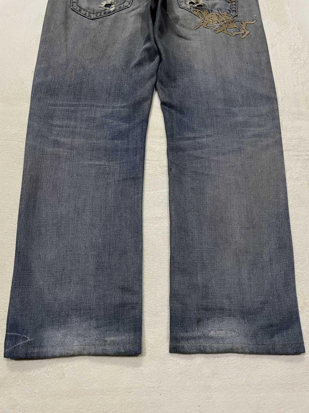 Polo Ralph Lauren Vintage Polo Denim Distress Mudwash Faded Jeans Size US 33 - 11 Thumbnail