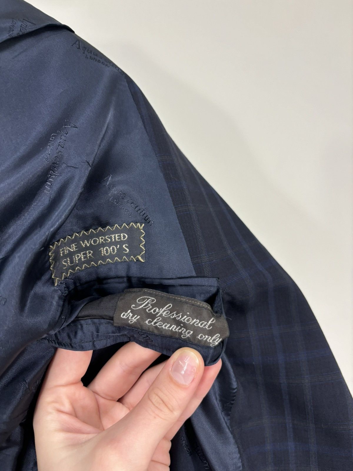 Aquascutum Aquascutum Men’s Windowpane Fine Worsted Wool Blazer Jacket Size 44R - 17 Thumbnail