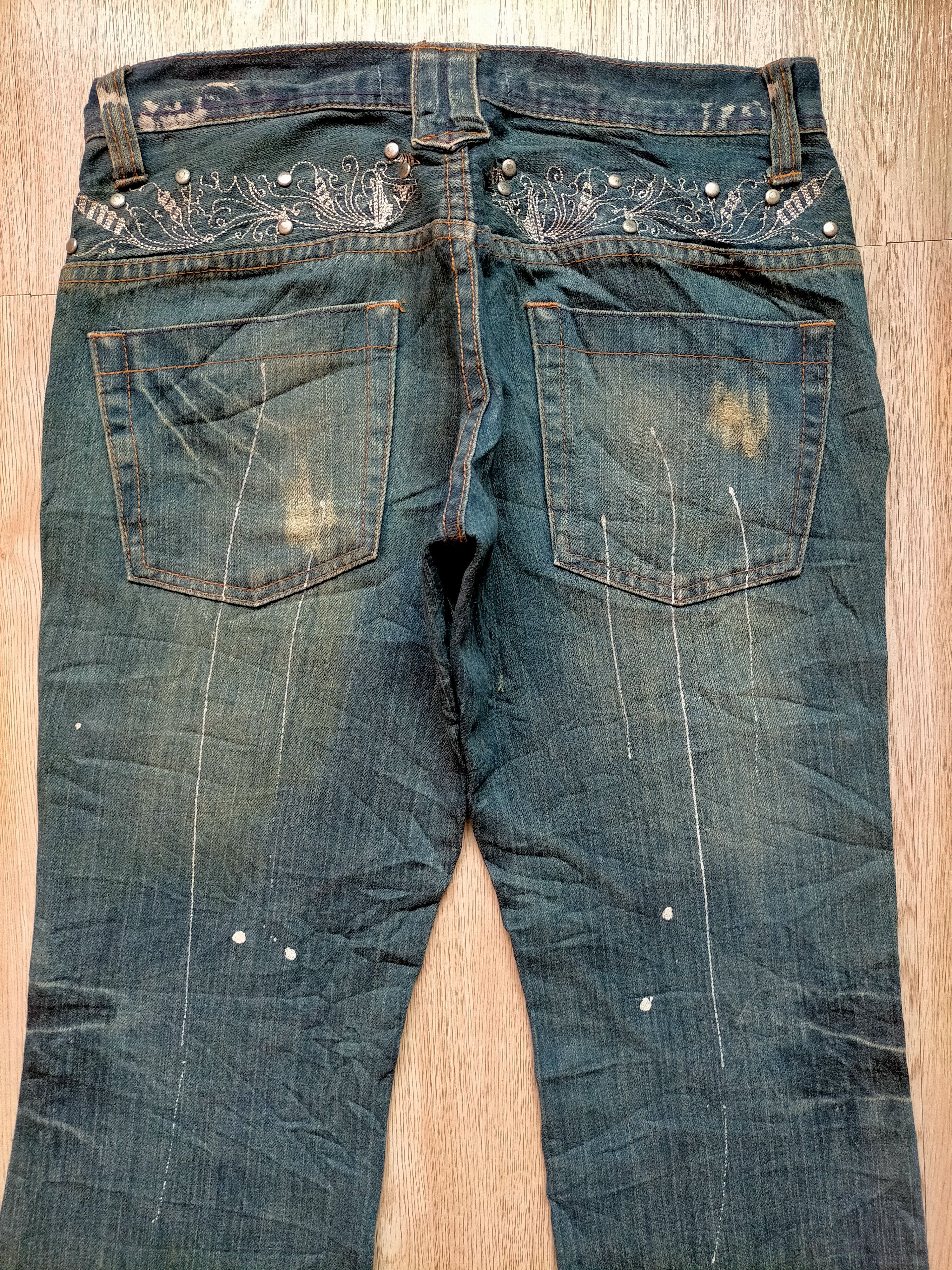 Hysteric Glamour Flare Jeans Root three Rare Design Painted Boot cut Denim Size US 30 / EU 46 - 10 Thumbnail