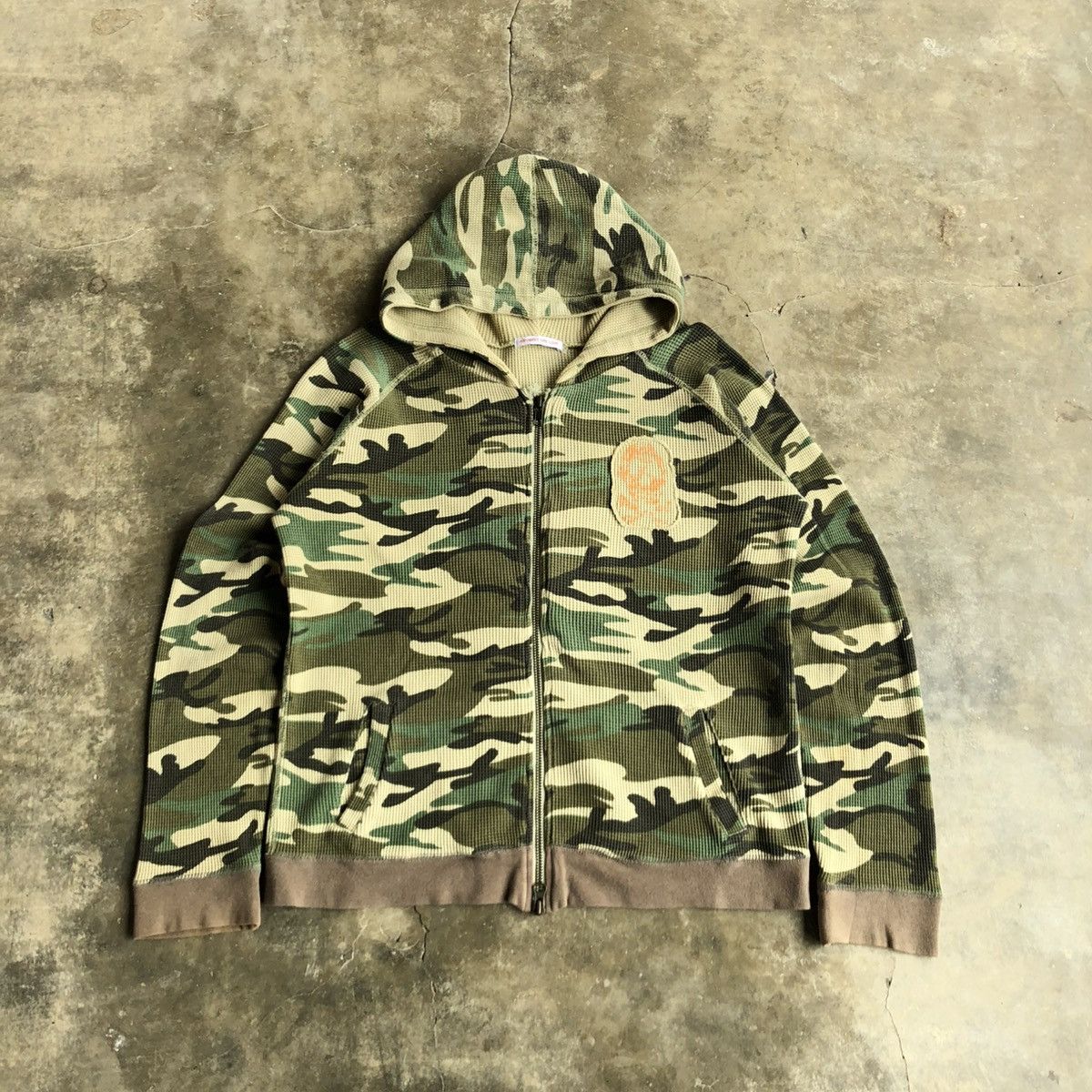 2000s Asrabbit Tokyo Jiyugaoka Skul Logo Thermal Jacket Camo