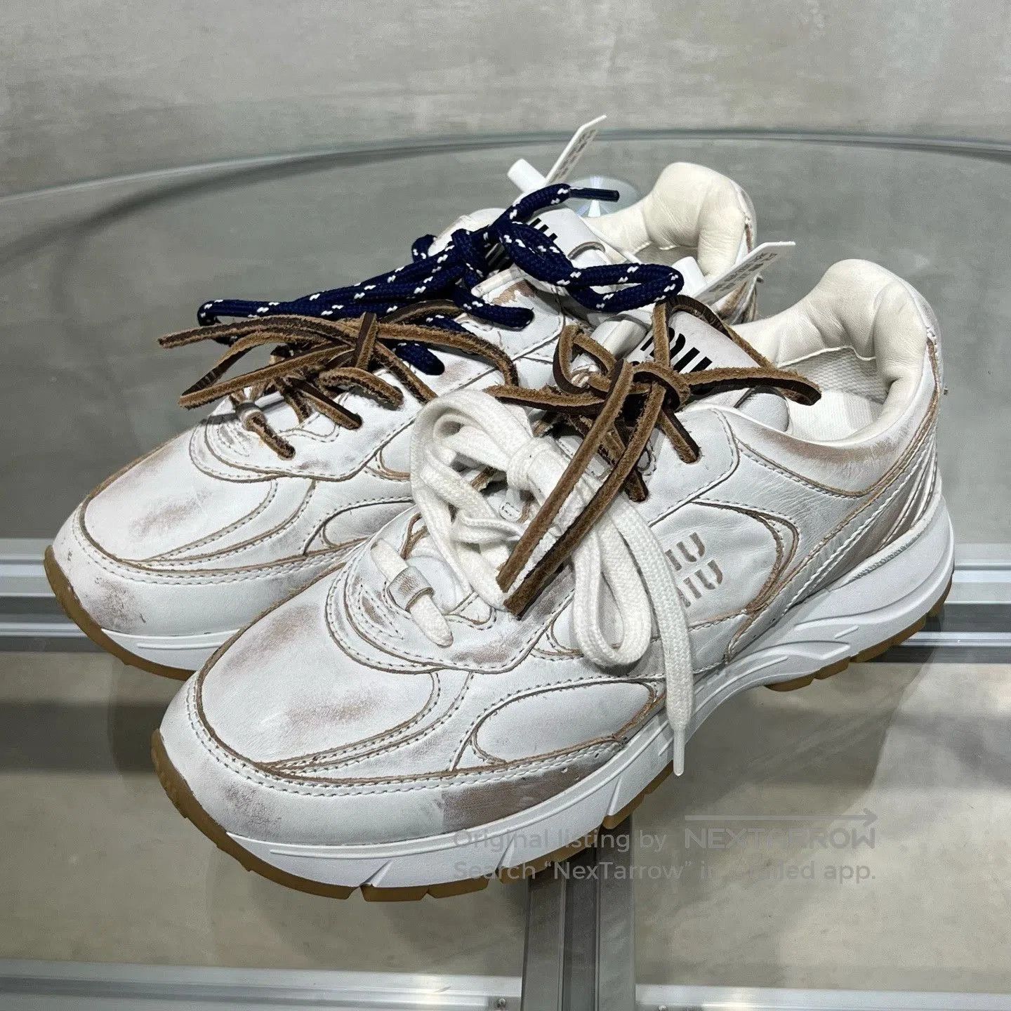 Miu Miu Miu Miu x NB 25SS Distressed White Sneakers. Size US 4 / IT 34 - 2 Thumbnail
