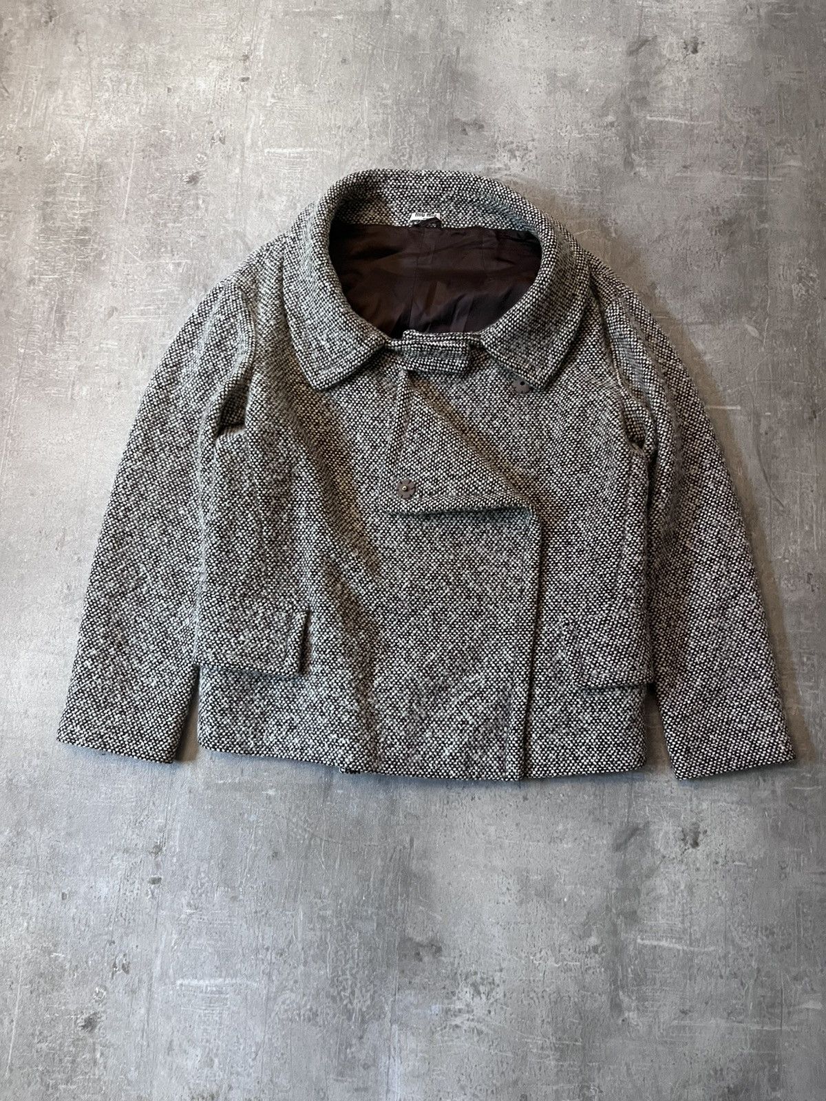 Miu Miu Miu Miu A/W 2009 Double breasted wool tweed melange jacket Size M / US 6-8 / IT 42-44 - 1 Thumbnail