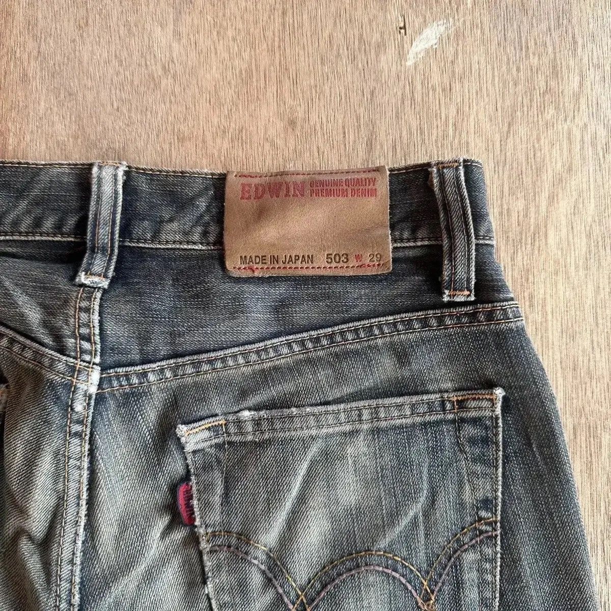 Vintage SICKS💥DISTRESSED DENIM VINTAGE EDWIN 503 JEANS MUDWASH PANT Size US 29 - 14 Thumbnail