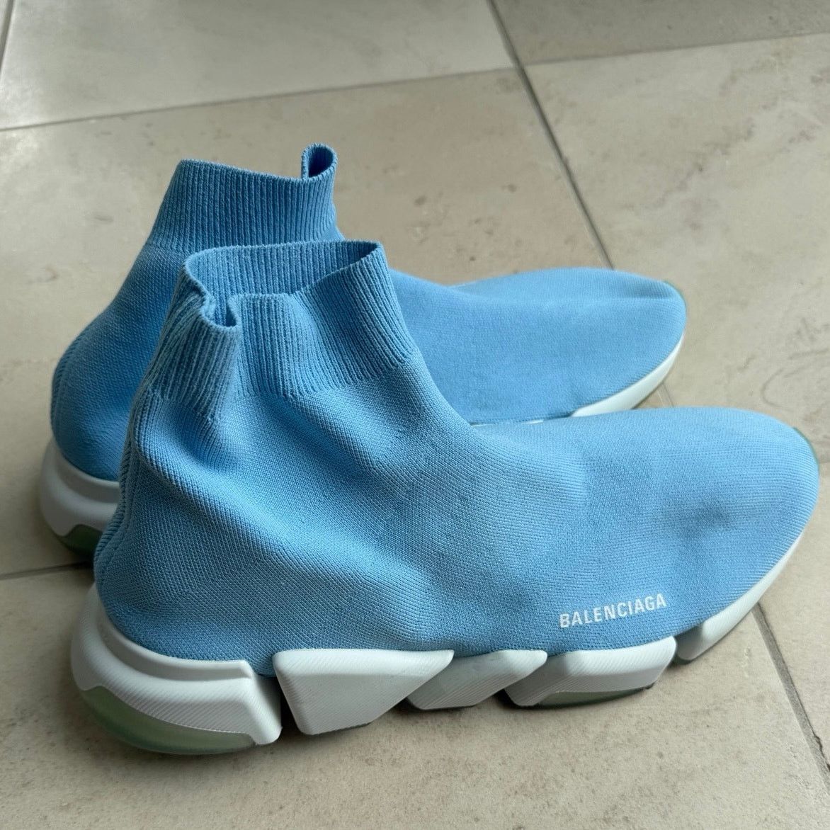 Balenciaga Balenciaga Speed 2.0 Clear Sole Sneakers Blue EU 46 US 13 Size US 13 / EU 46 - 3 Thumbnail
