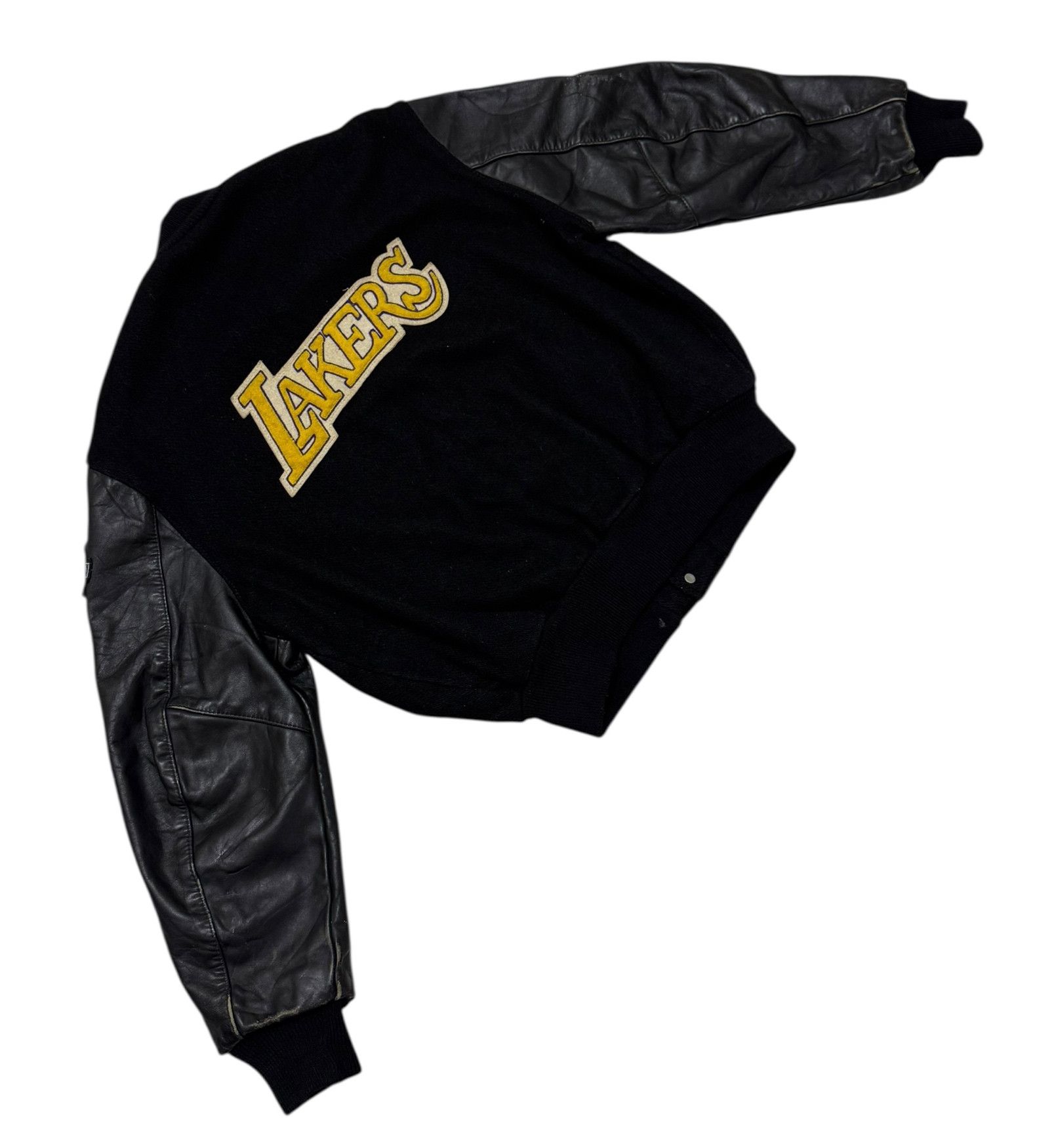 Delong Delong Lakers Big Logo Leather Wool Varsity Jacket Size US L / EU 52-54 / 3 - 6 Thumbnail