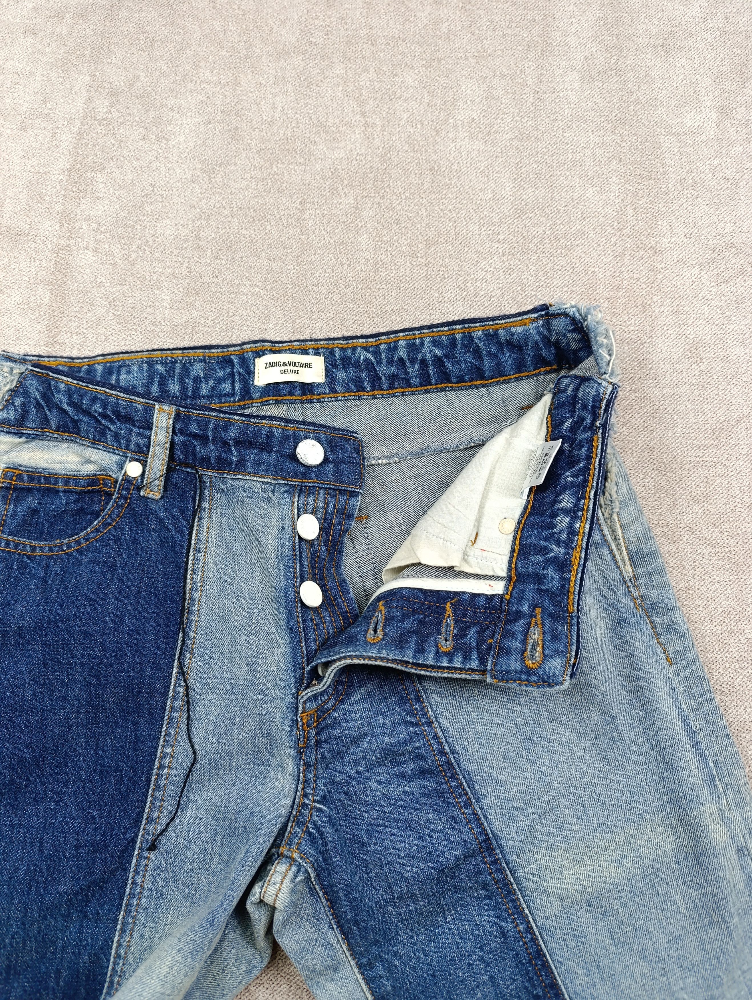 ZADIG VOLTAIRE DELUXE BOYFIX PATCHWORK BOYFRIEND JEANS BLUE