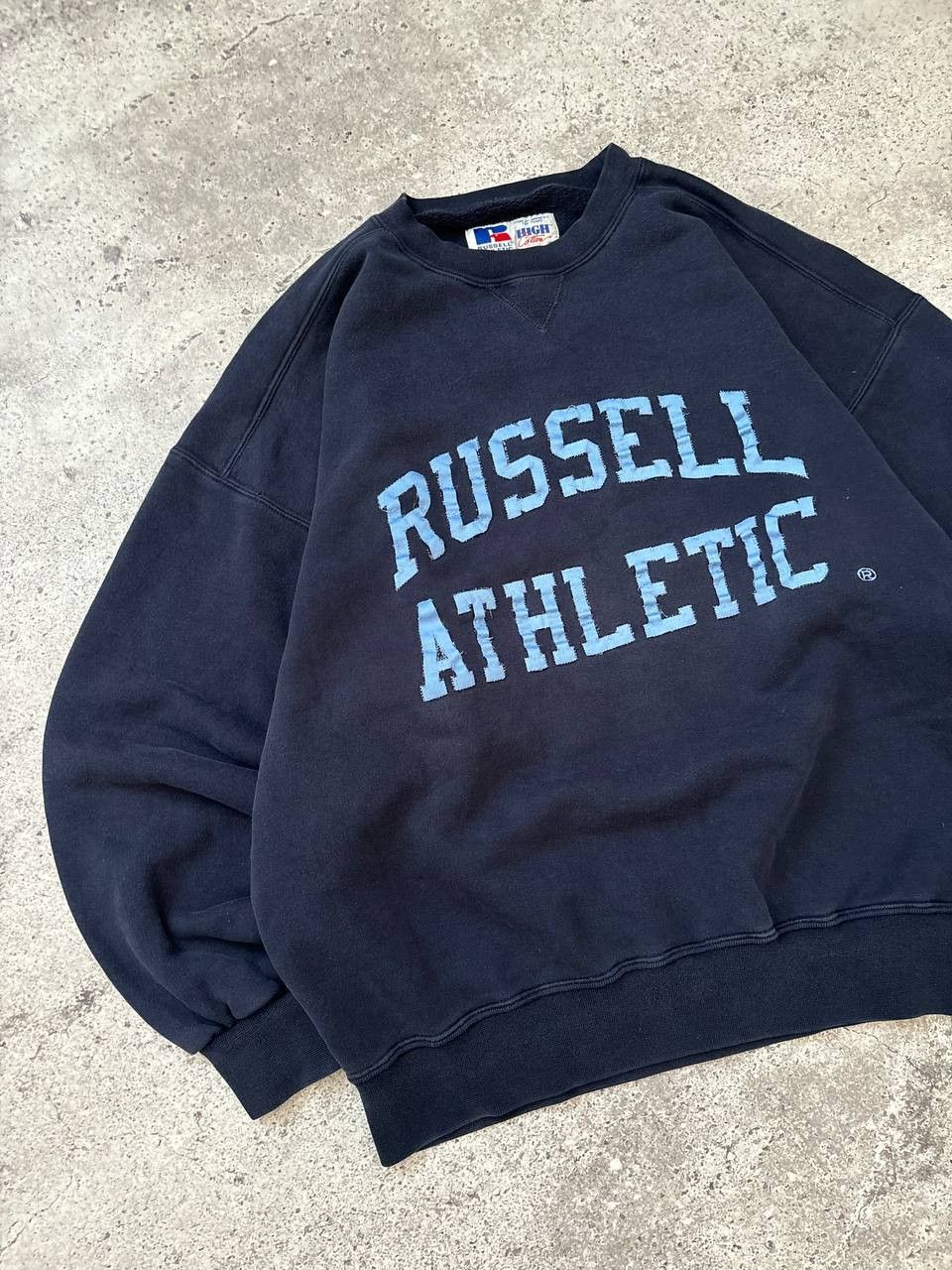 Vintage 00s Vintage Rare Russell Athletic Blue Blank Sweatshirt Size US XL / EU 56 / 4 - 4 Thumbnail