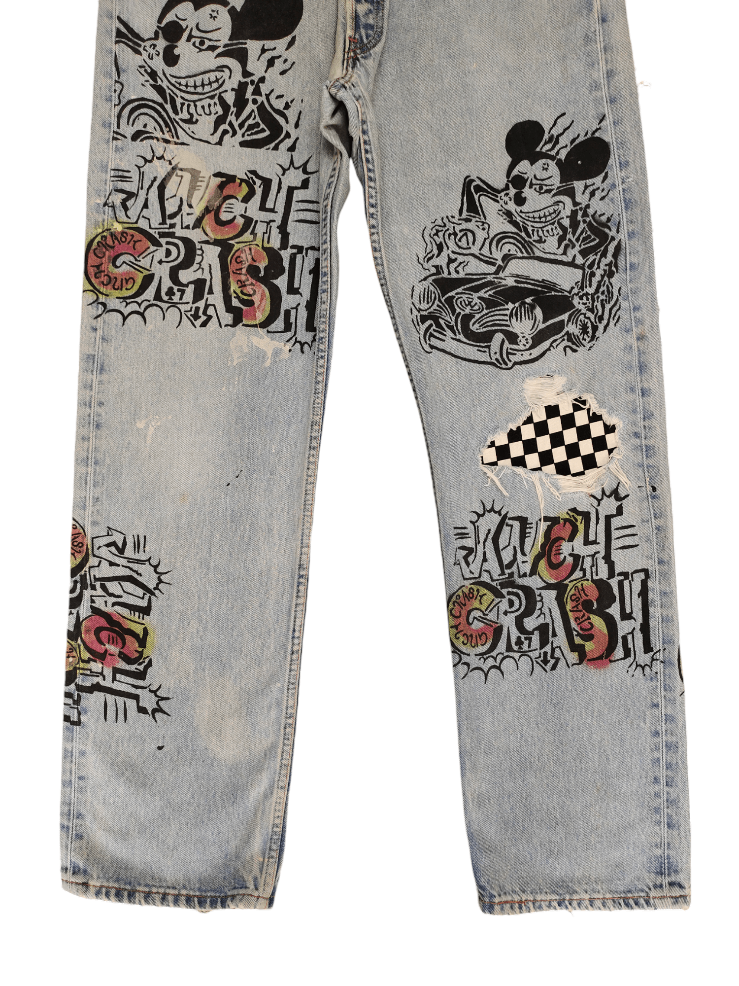 Levi's Vintage Clothing Vintage Levis 501 Mickey Mouse Distress Jeans Custom Size US 35 - 5 Thumbnail