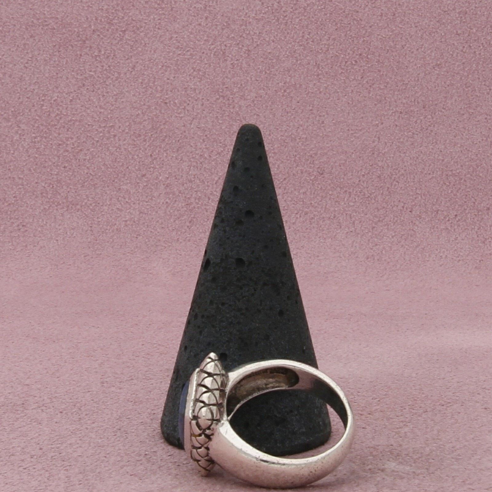 Sterling Silver sterling silver quilted lapis lazuli square ring size 6.75 Size ONE SIZE - 5 Thumbnail