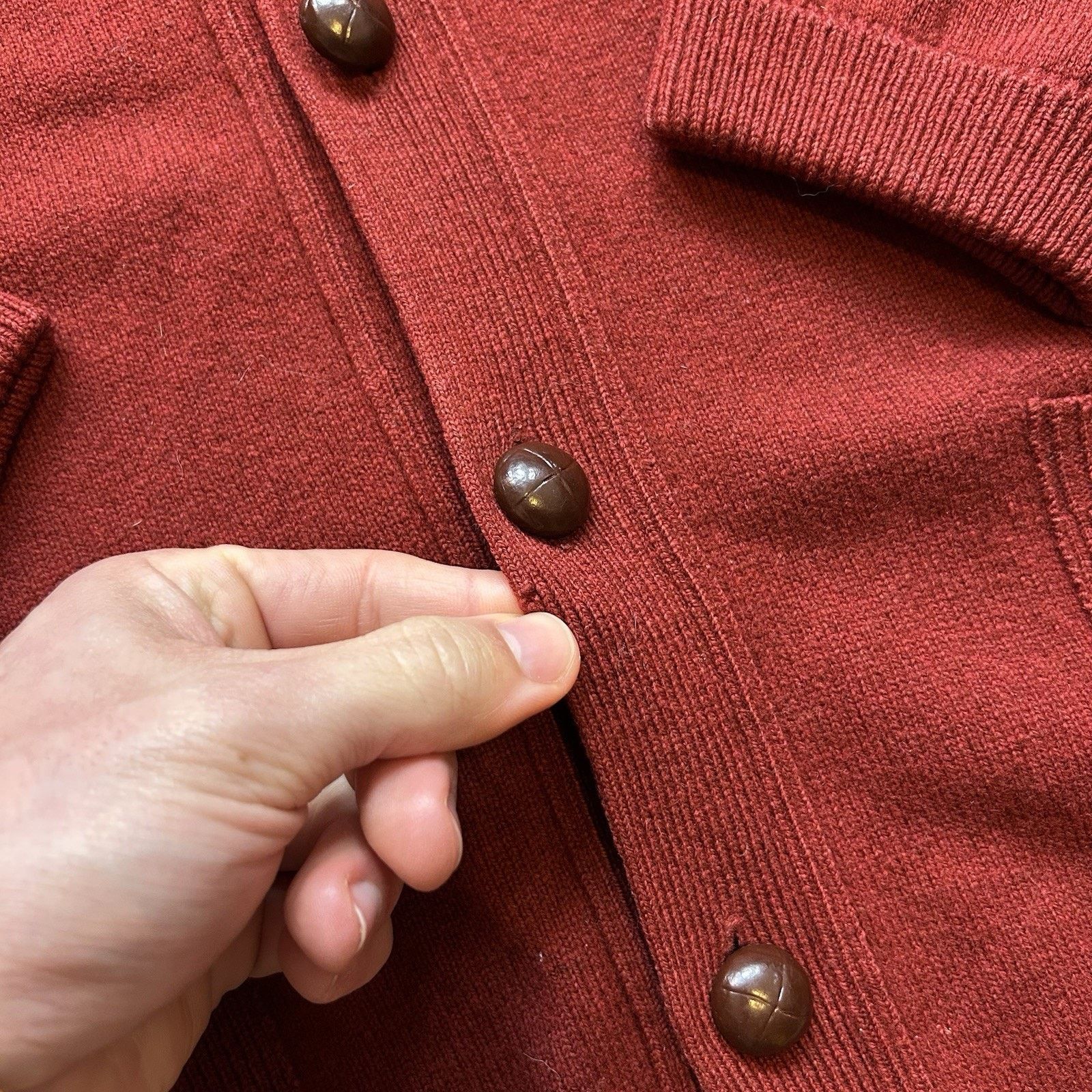 L.L. Bean Ll Bean Lamb Wool Knit Red Cardigan Sweater Large Size US L / EU 52-54 / 3 - 4 Thumbnail