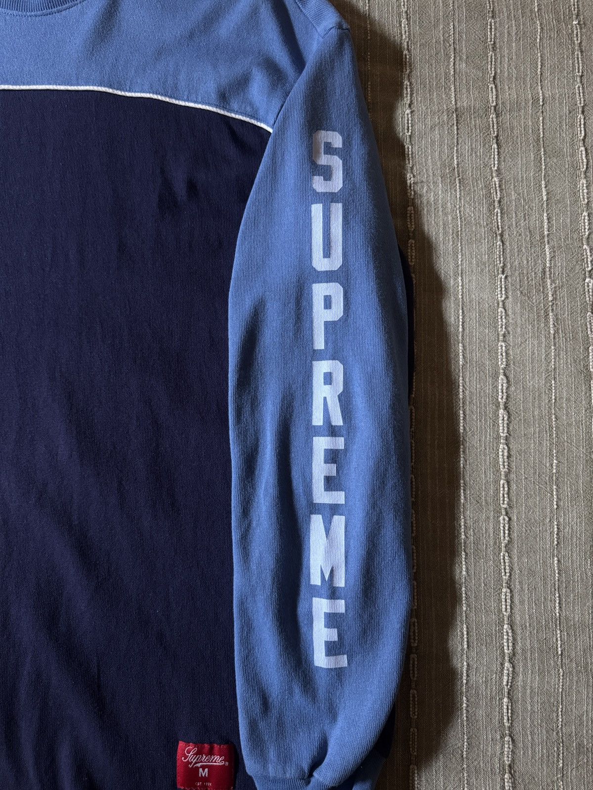 Supreme Supreme paneled piping Long-sleeve Top “Navy” Size US M / EU 48-50 / 2 - 6 Thumbnail