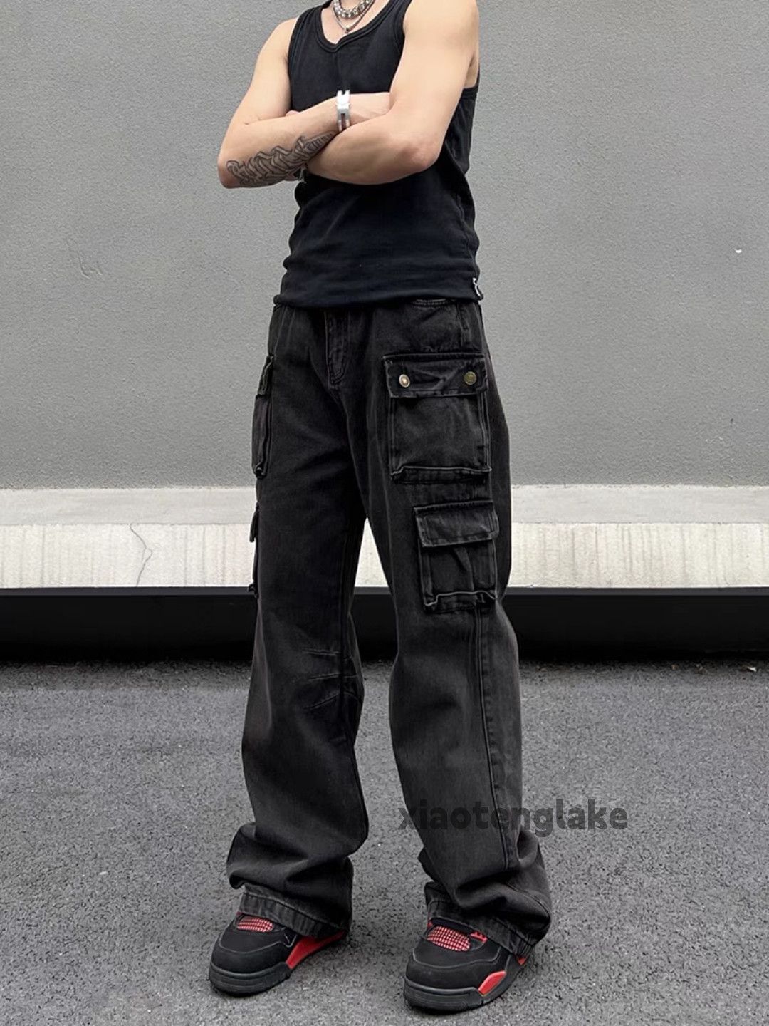Jean × Vintage washed faded cleanfit utility loose baggy cargo pants Size US 30 / EU 46 - 1 Thumbnail