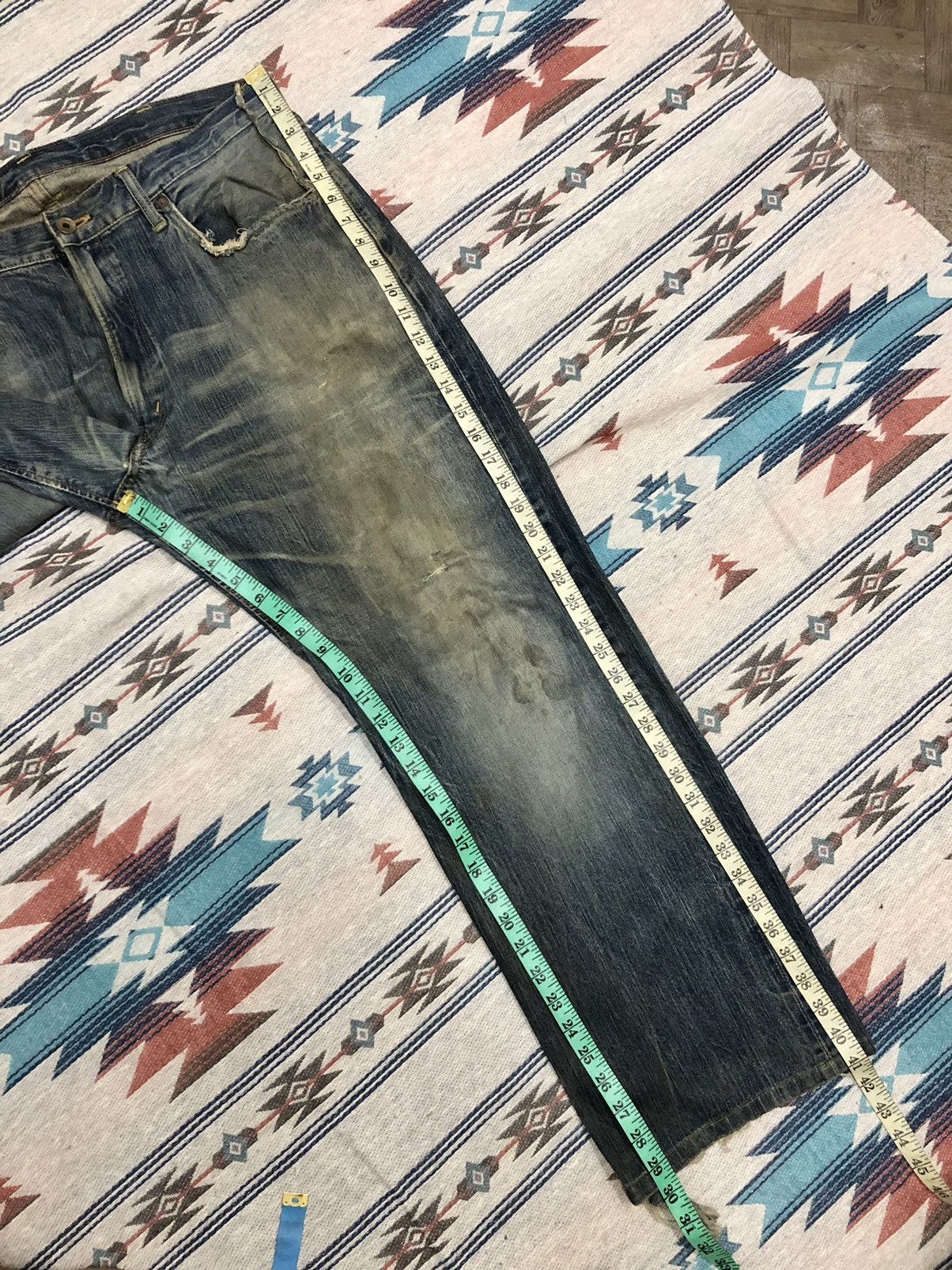 Edwin WIDE LEG RUSTY DAMAGED DISTRESSED SELVEDGE DENIM BY EDWIN Size US 38 / EU 54 - 14 Thumbnail
