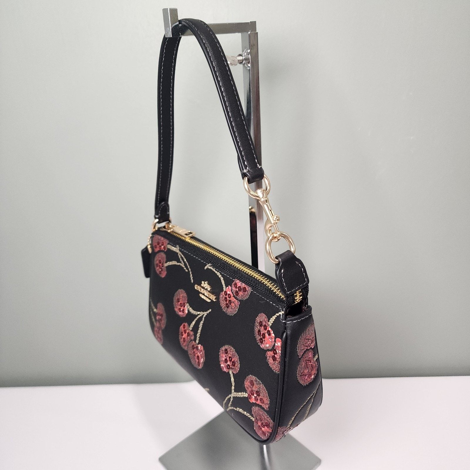 Coach NWT COACH CCZ21 Nolita 19 With Cherry Print Gold/Black Multi Size ONE SIZE - 2 Thumbnail