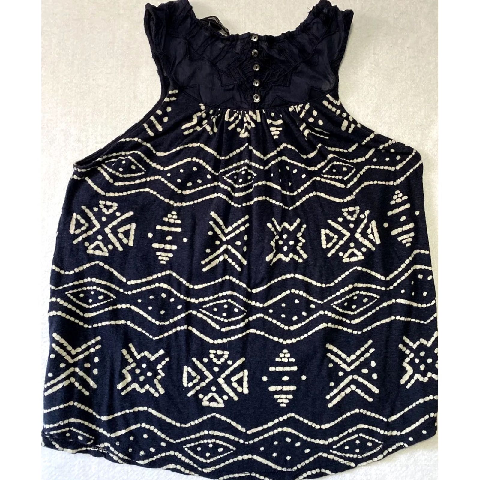 Lucky Brand Lucky Brand Womens Cami Top Blouse Sleeveless Tank T-Shirt Blue L Regular Tunic Summer Mens? Women? Size L / US 10 / IT 46 - 7 Thumbnail