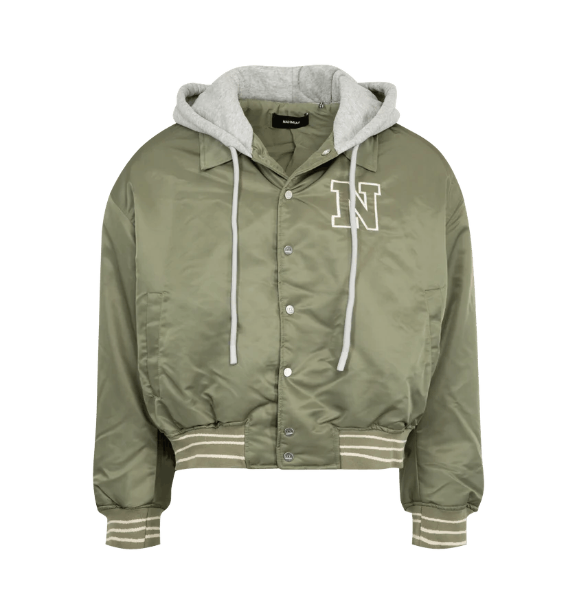 Nahmias o1h1sh11225 Nylon Hooded Bomber in Army Green Size US M / EU 48-50 / 2 - 1 Thumbnail