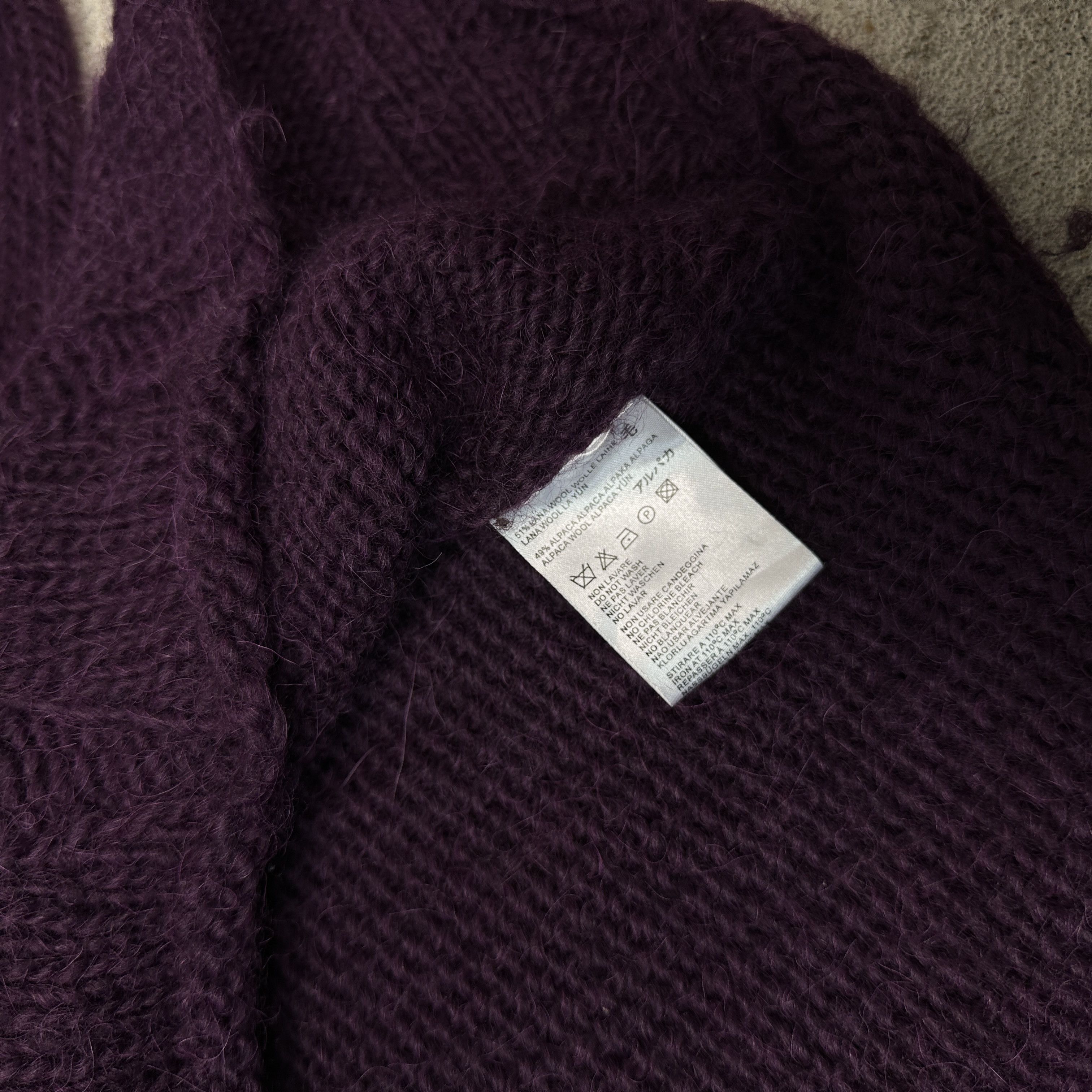 Vintage Vintage Alpaca Wool Mohair Plum Purple Diesel Cardigan Y2K Size L / US 10 / IT 46 - 5 Thumbnail