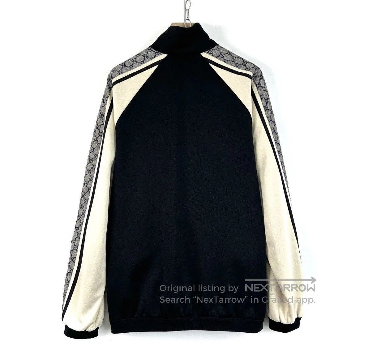 Gucci Black Zip-Up Light Jacket with Patterned Sleeves. Size US M / EU 48-50 / 2 - 2 Thumbnail