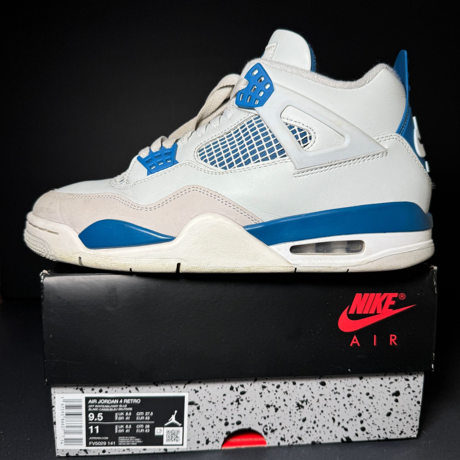 Jordan Brand × Nike Size 9.5 - Air Jordan 4 Retro Military Blue 2024 Men's Shoes Size US 9.5 / EU 42-43 - 9 Thumbnail