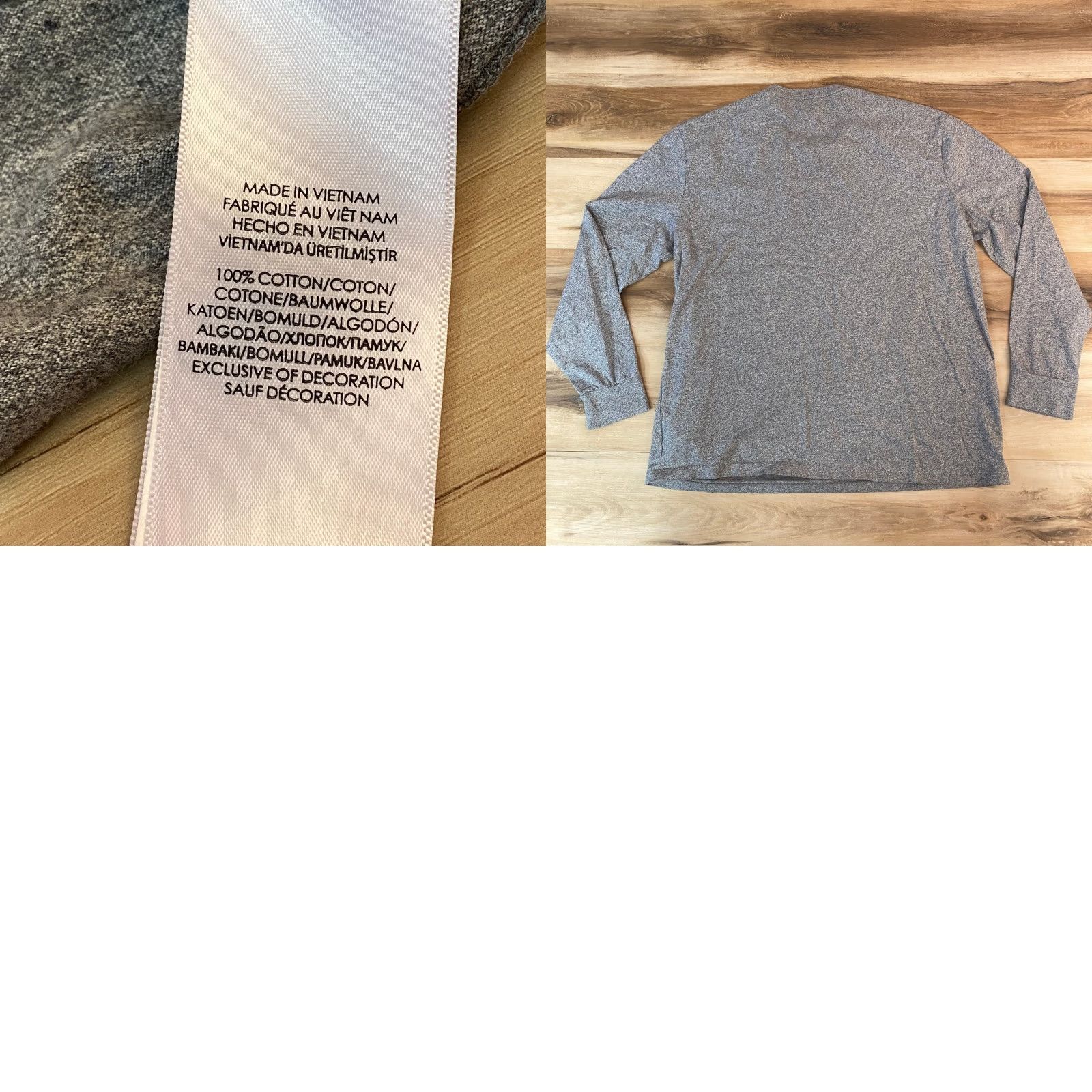 Polo Ralph Lauren Polo Ralph Lauren T-Shirt Mens L V-Neck Long Sleeve Classic Fit Logo Embroidered Grey Size US L / EU 52-54 / 3 - 8 Thumbnail