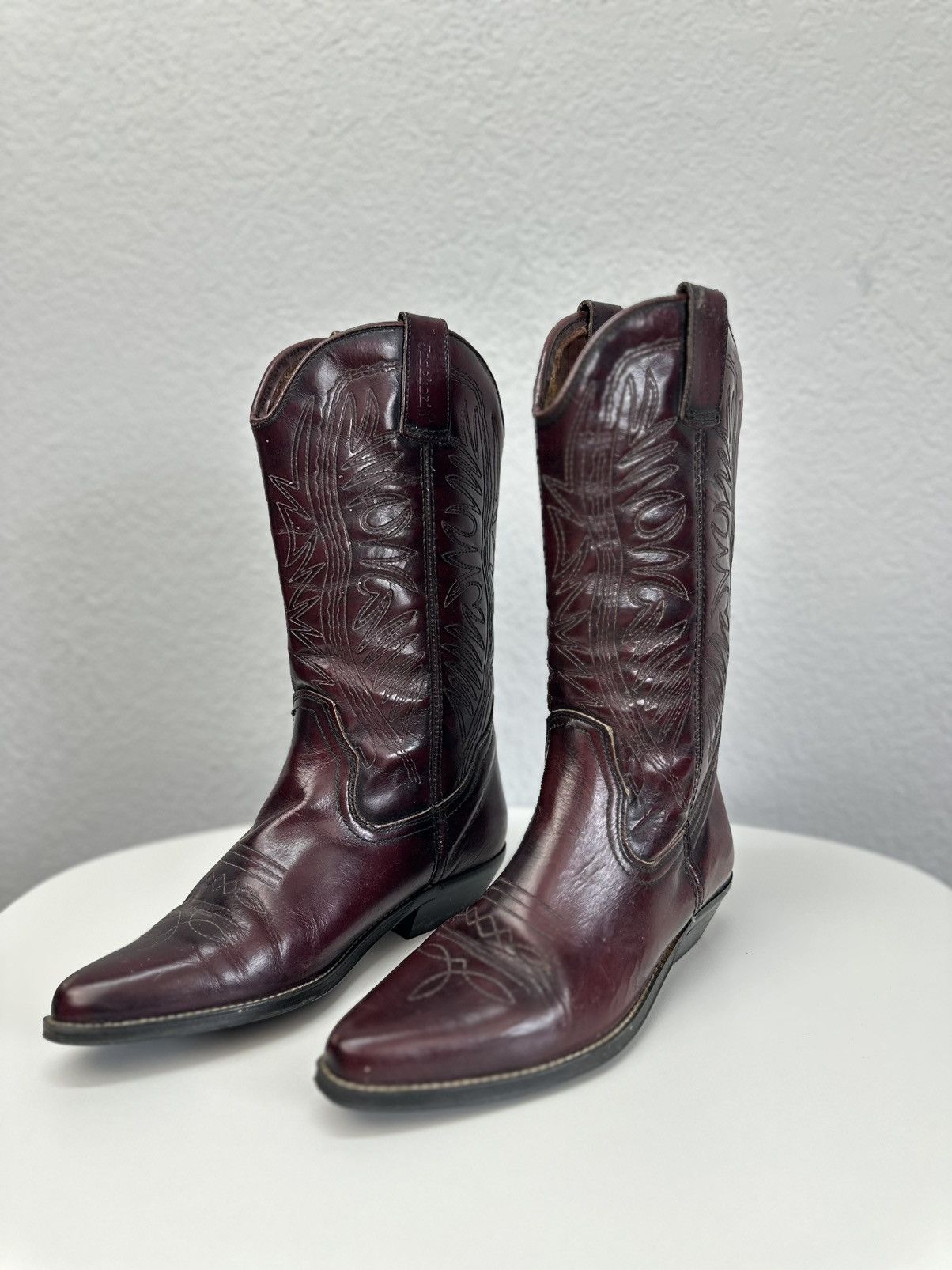 Boston Traders Vintage Western Boots Leather Womens Hight Cowboy A.S. 98 Size US 8 / IT 38 - 1 Thumbnail