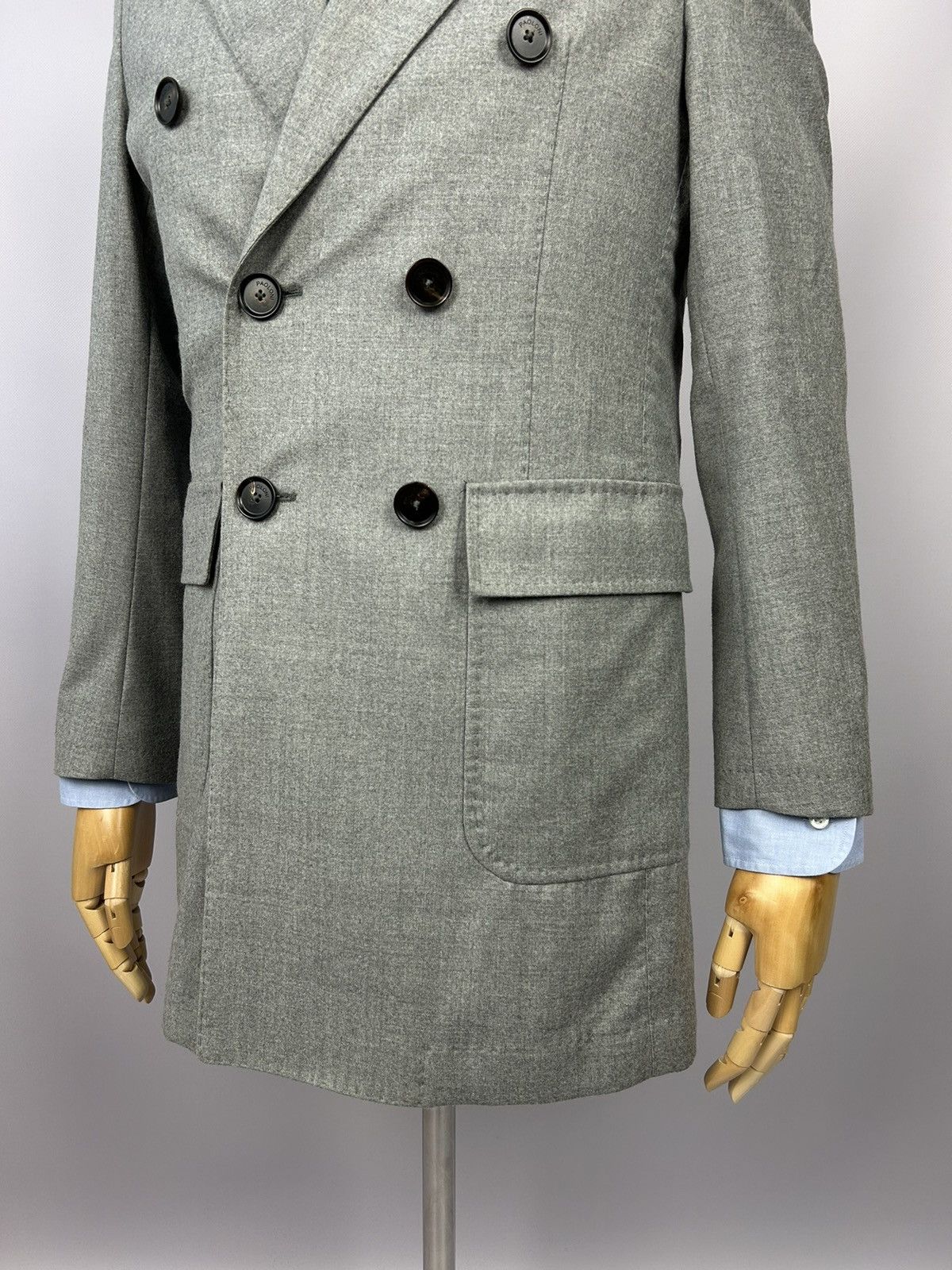 Designer × Paoloni Paoloni Quarantotto Double Breasted Wool Unlined Blazer EU46 Size 36R - 5 Thumbnail
