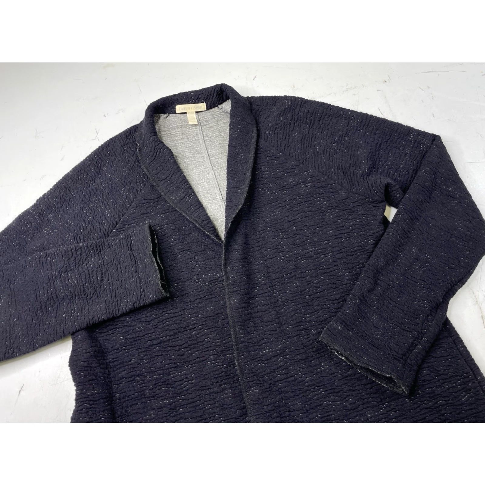 Eileen Fisher Eileen Fisher Cardigan Sweater XS Black Open Front Duster Top Women Long Sleeve Unlined Size XS / US 0-2 / IT 36-38 - 2 Thumbnail