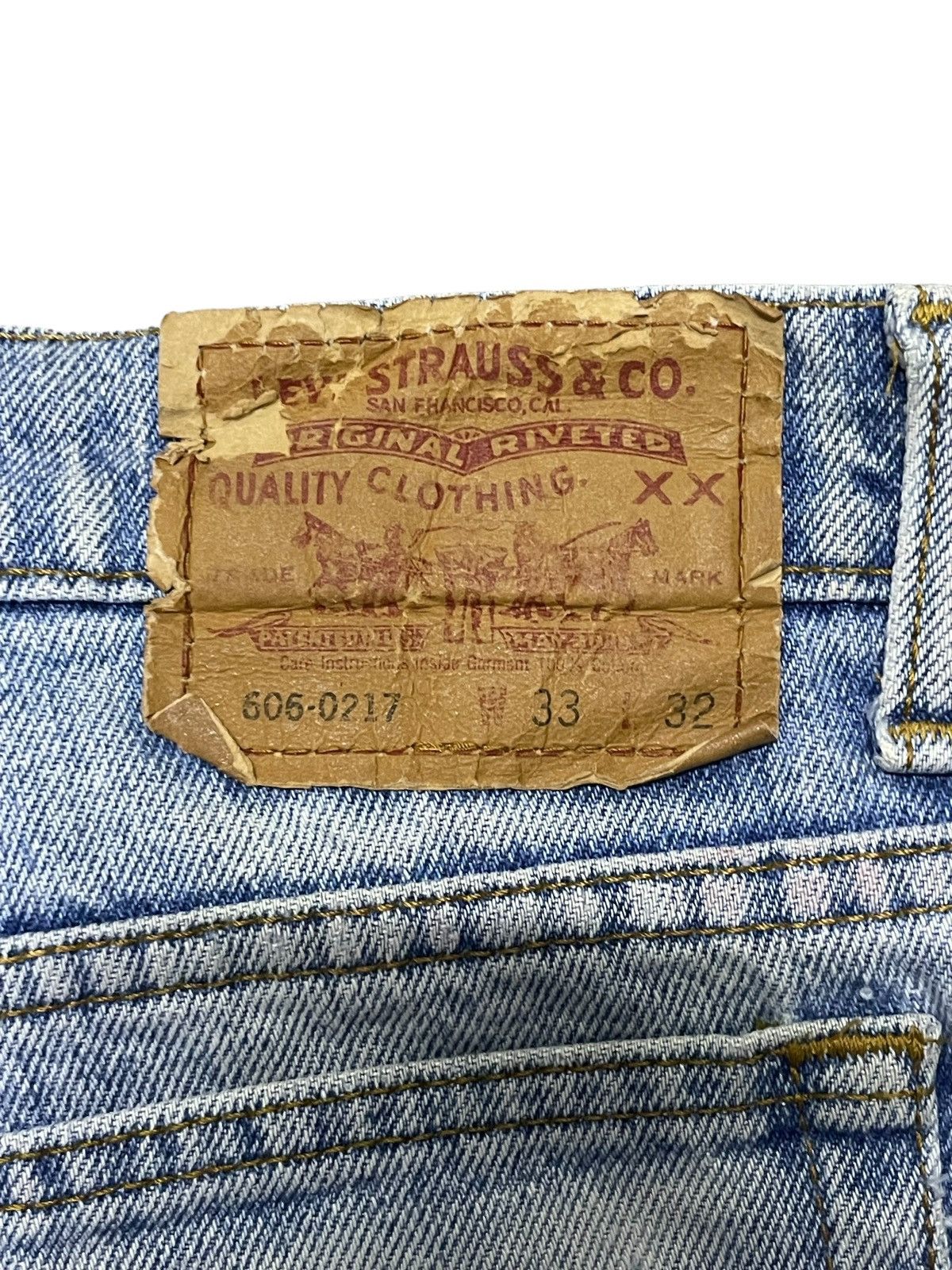 Levi's × Vintage Vintage Levis 606-0217 Tapered Cut Distressed Jeans Size US 32 / EU 48 - 13 Thumbnail