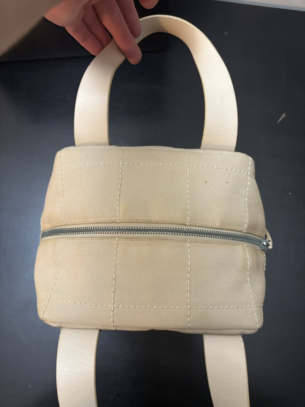 Chanel Chanel Coco Canvas Square Chocolate Stitched Bowling Bag Size ONE SIZE - 7 Thumbnail