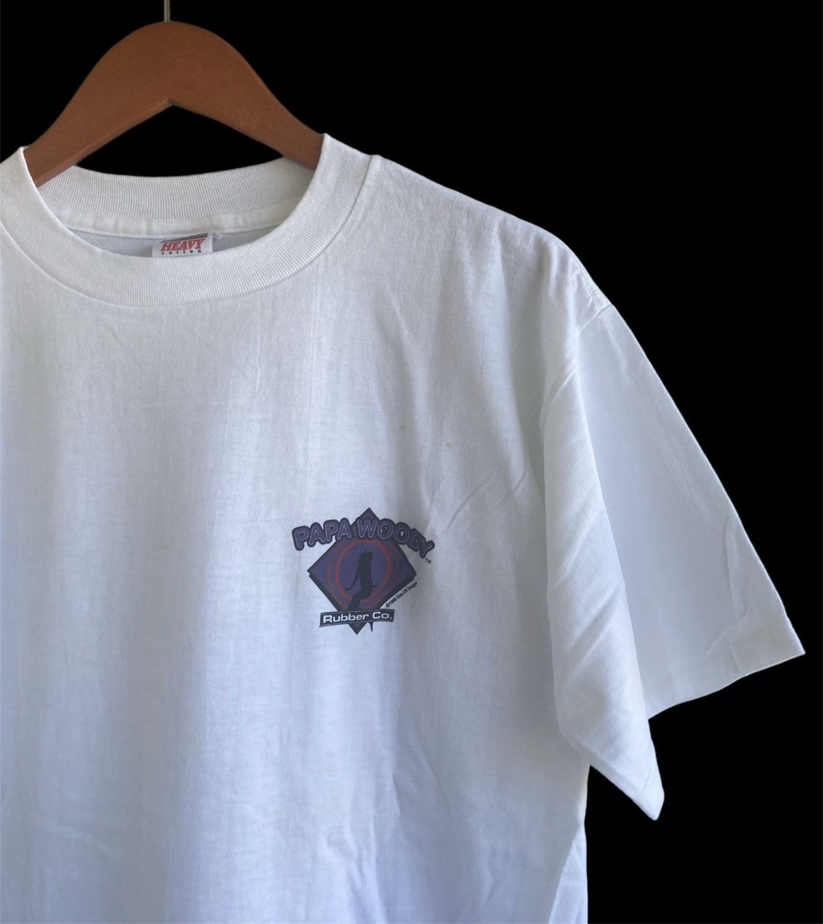 Vintage Vintage Deadstock 1998 Pappa Woodys condoms Racing promo tee Size US L / EU 52-54 / 3 - 5 Thumbnail