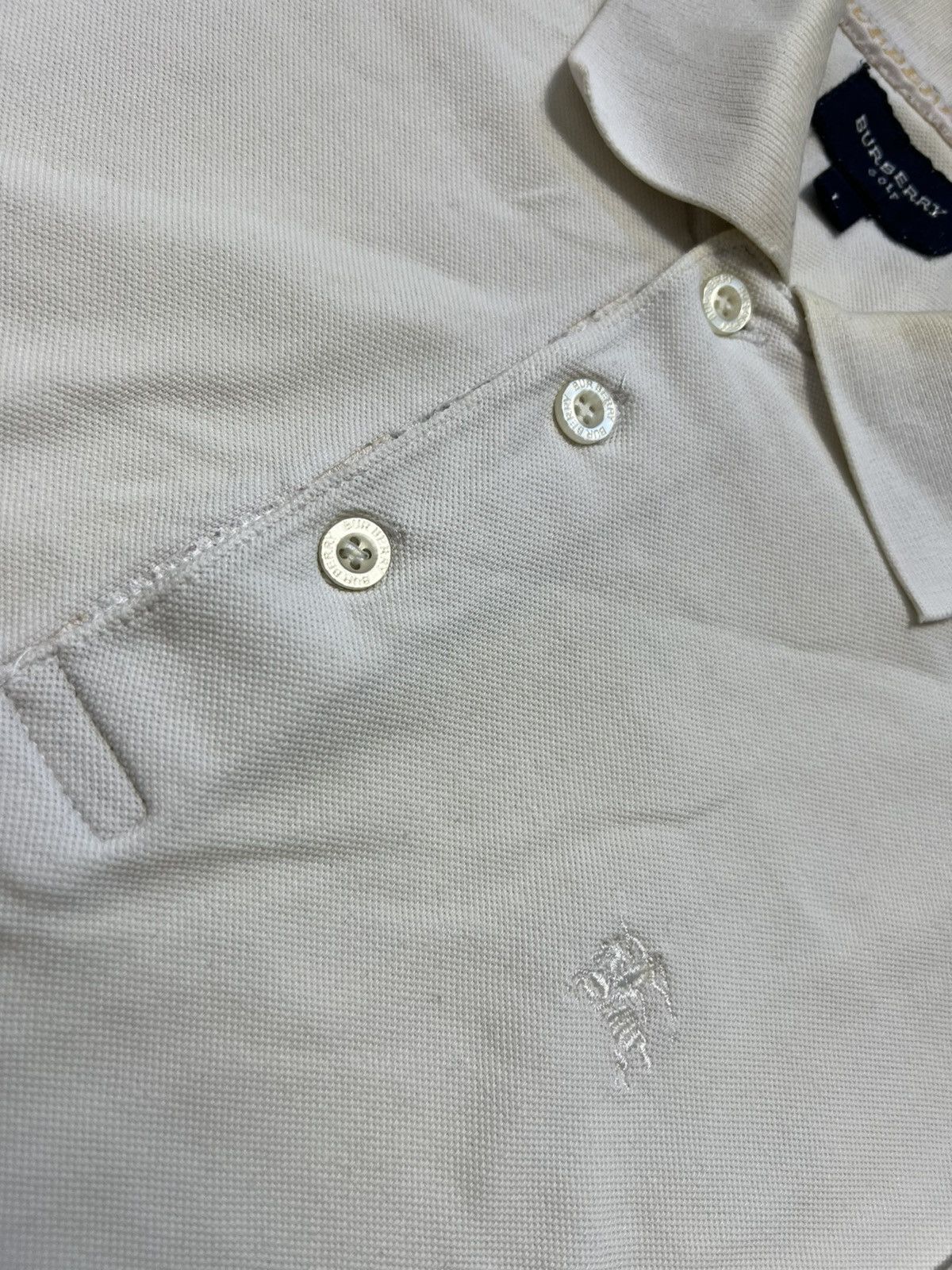 Burberry × Vintage Polo Shirt Burberry Golf white vintage Size US L / EU 52-54 / 3 - 3 Thumbnail