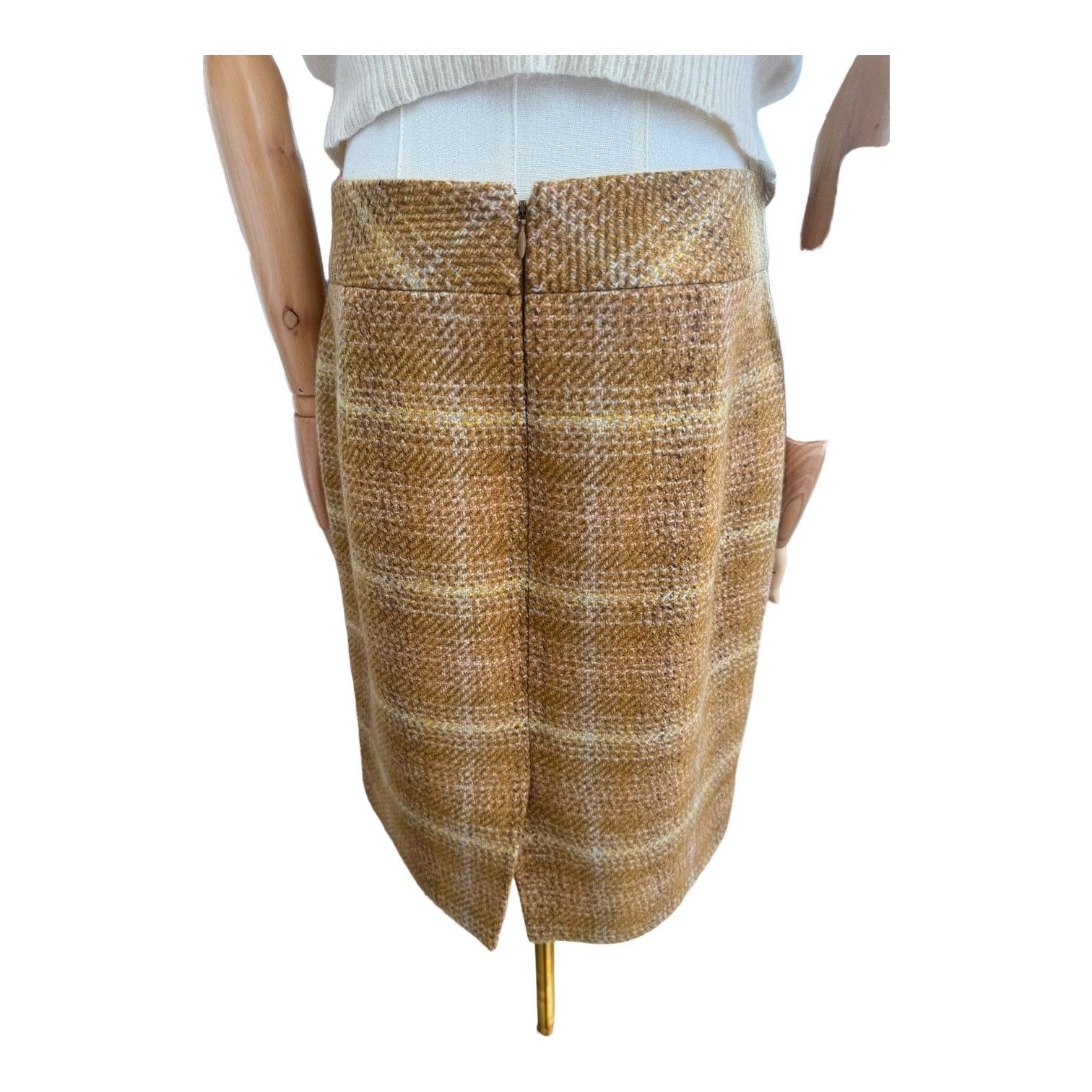 J.Crew J.Crew 'Sunnie Pencil Skirt' in Mustard Tweed size 6 Size 28" / US 6 / IT 42 - 9 Thumbnail