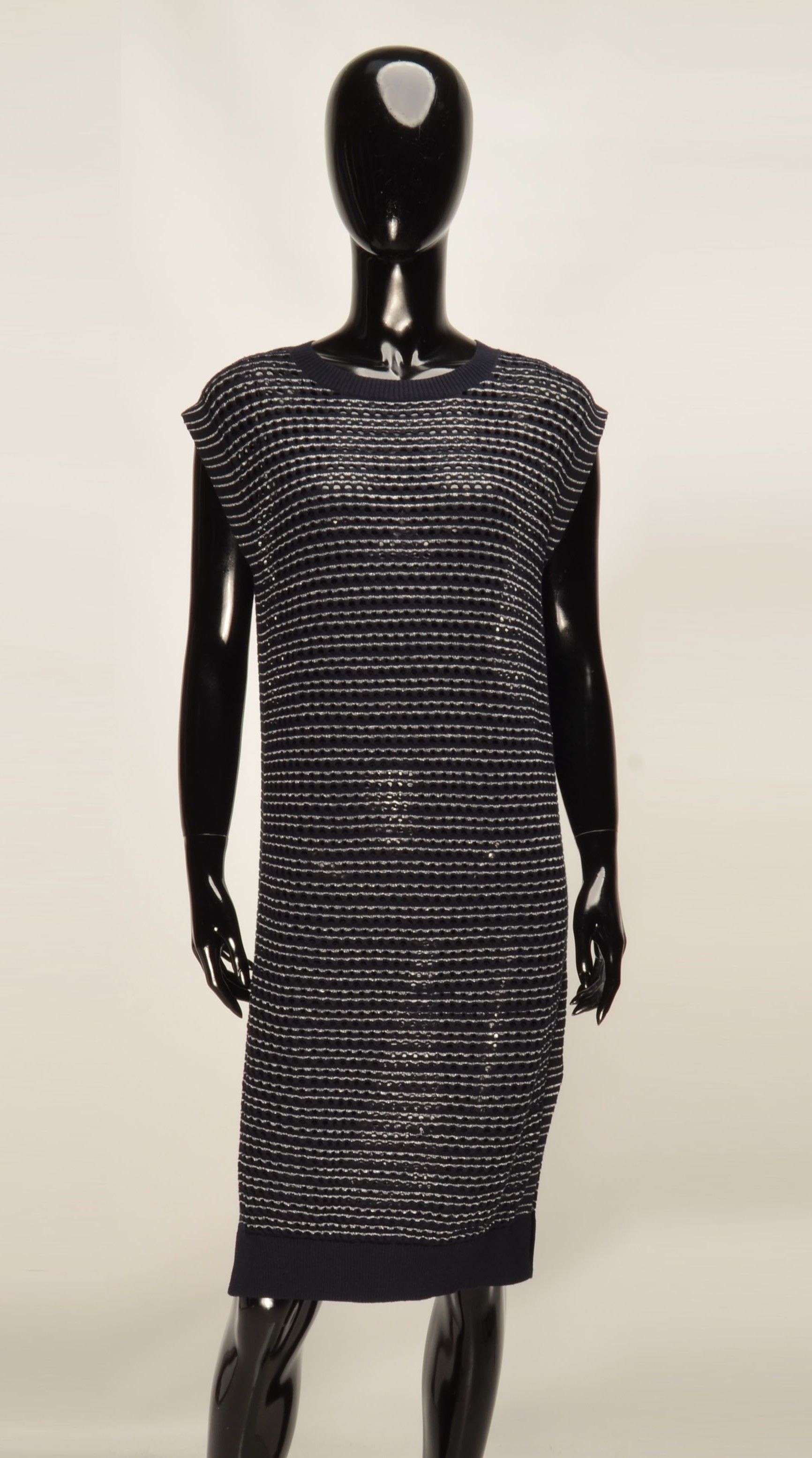 Allsaints AllSaints Navy Blue Open Knit Sleeveless Dress Size M / US 6-8 / IT 42-44 - 1 Thumbnail