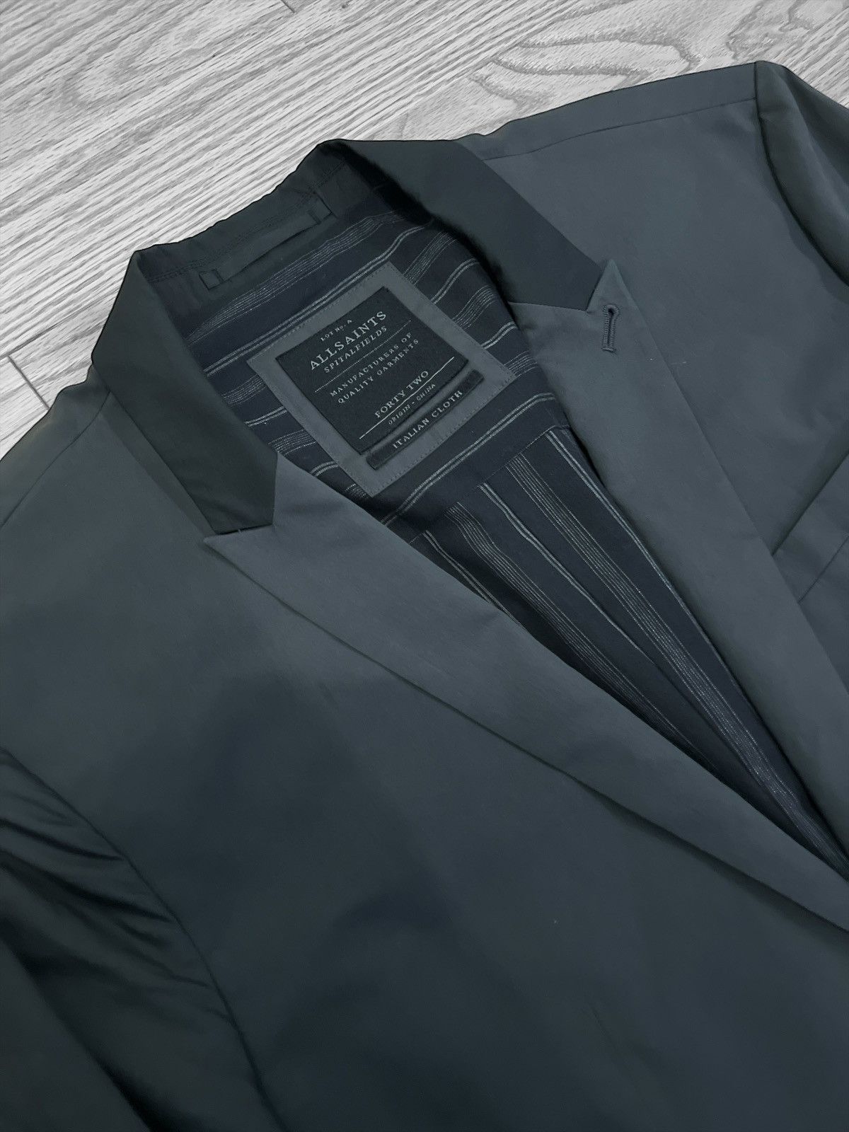 Allsaints Allsaints Men’s Blazer Jacket Dark Grey Pinstripe Lining Size 42R - 1 Thumbnail