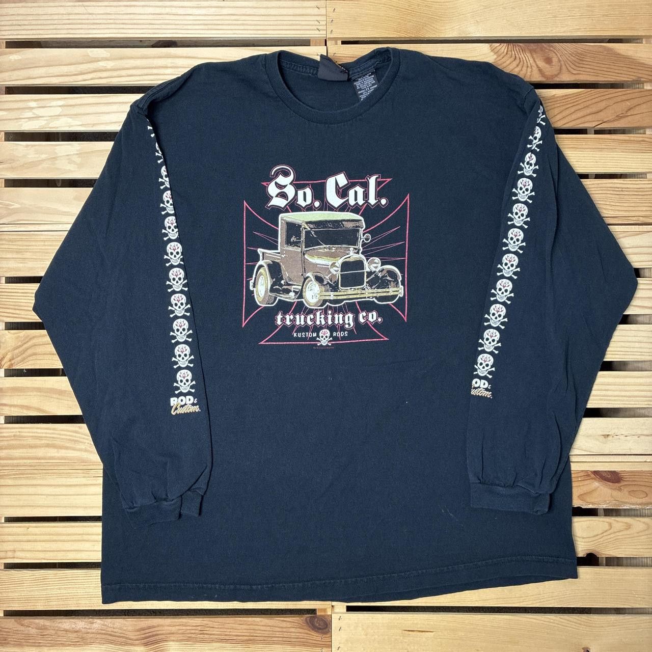 Other Vintage So-Cal Trucking Black Tee with Skull Sleeves Size XL Size US XL / EU 56 / 4 - 1 Thumbnail