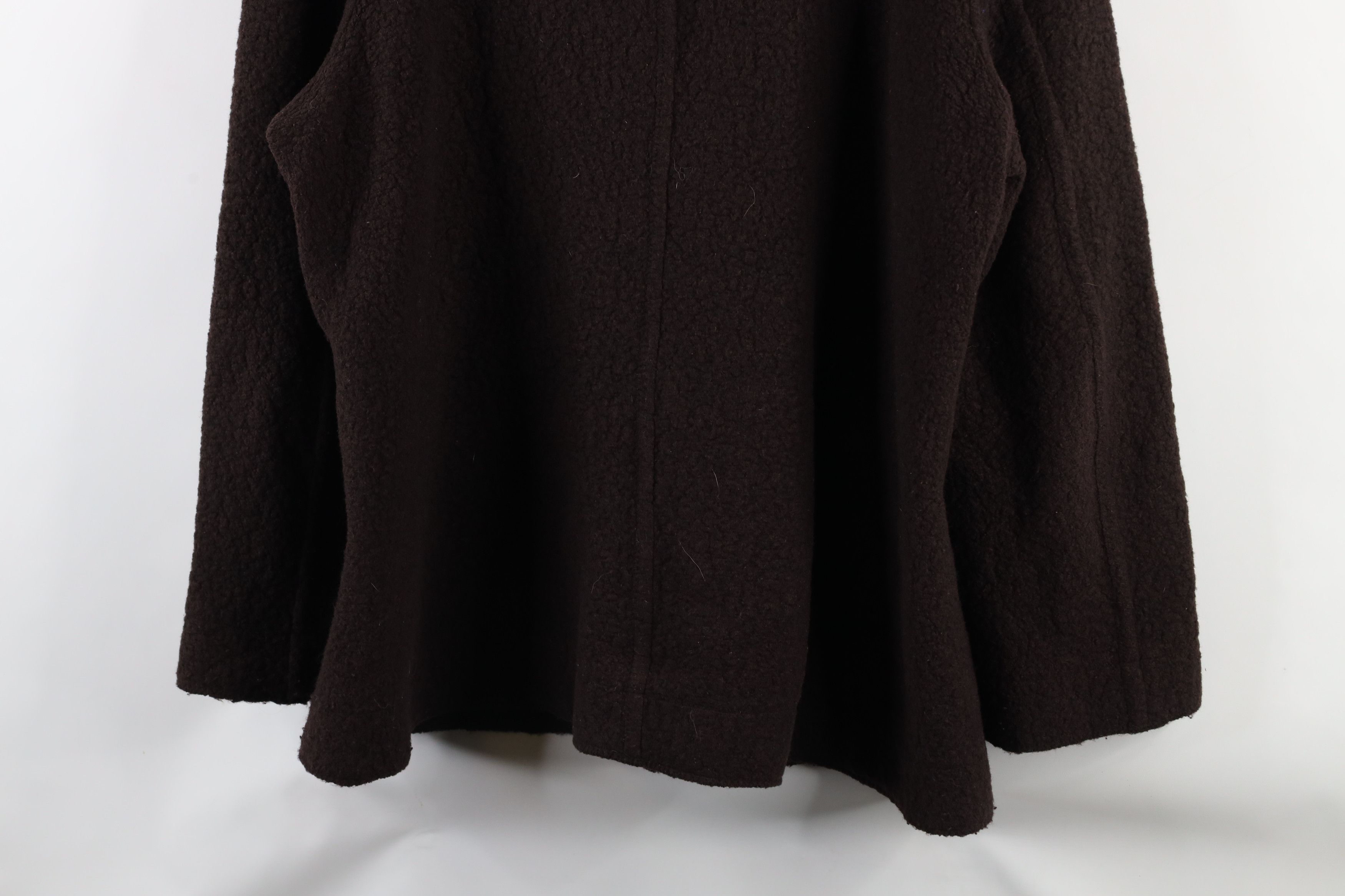 Eileen Fisher × Vintage Eileen Fisher Virgin Wool Blend Sweater Jacket Brown Size L / US 10 / IT 46 - 12 Thumbnail