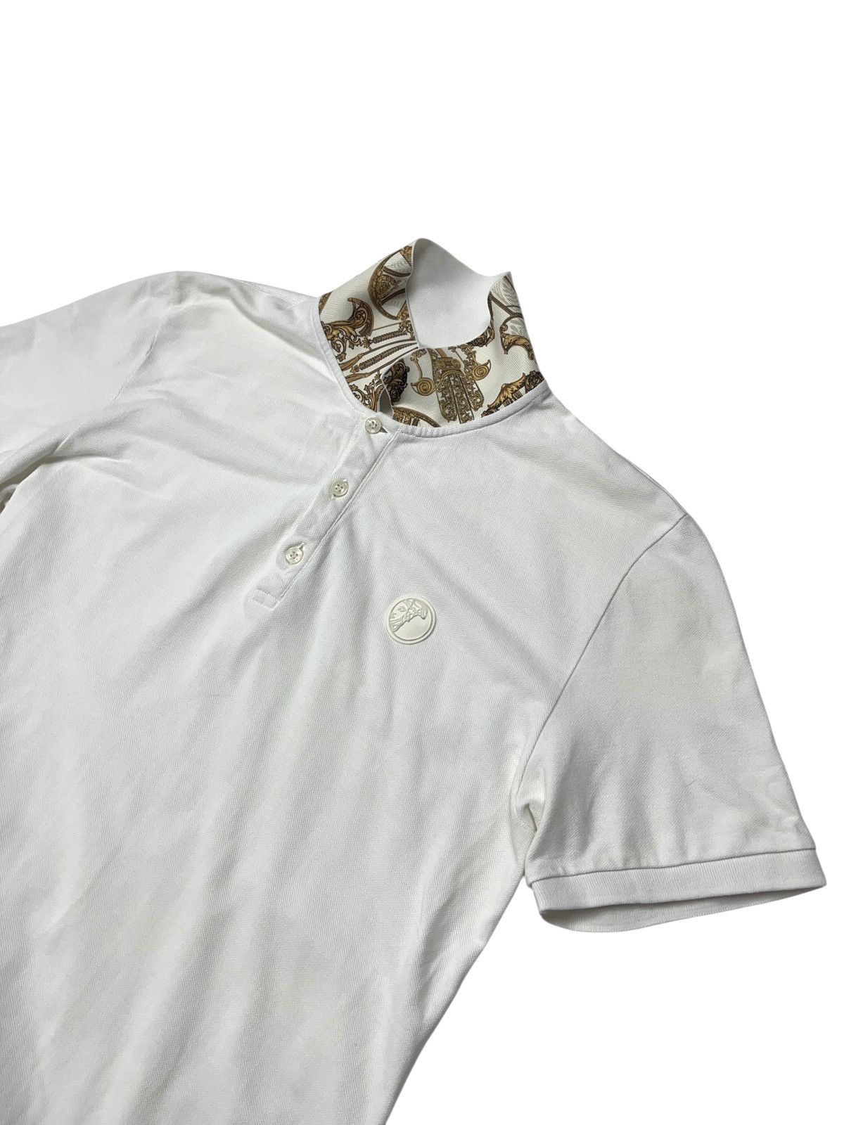 Gianni Versace Polo Shirt Medusa Logo Patterned Collar