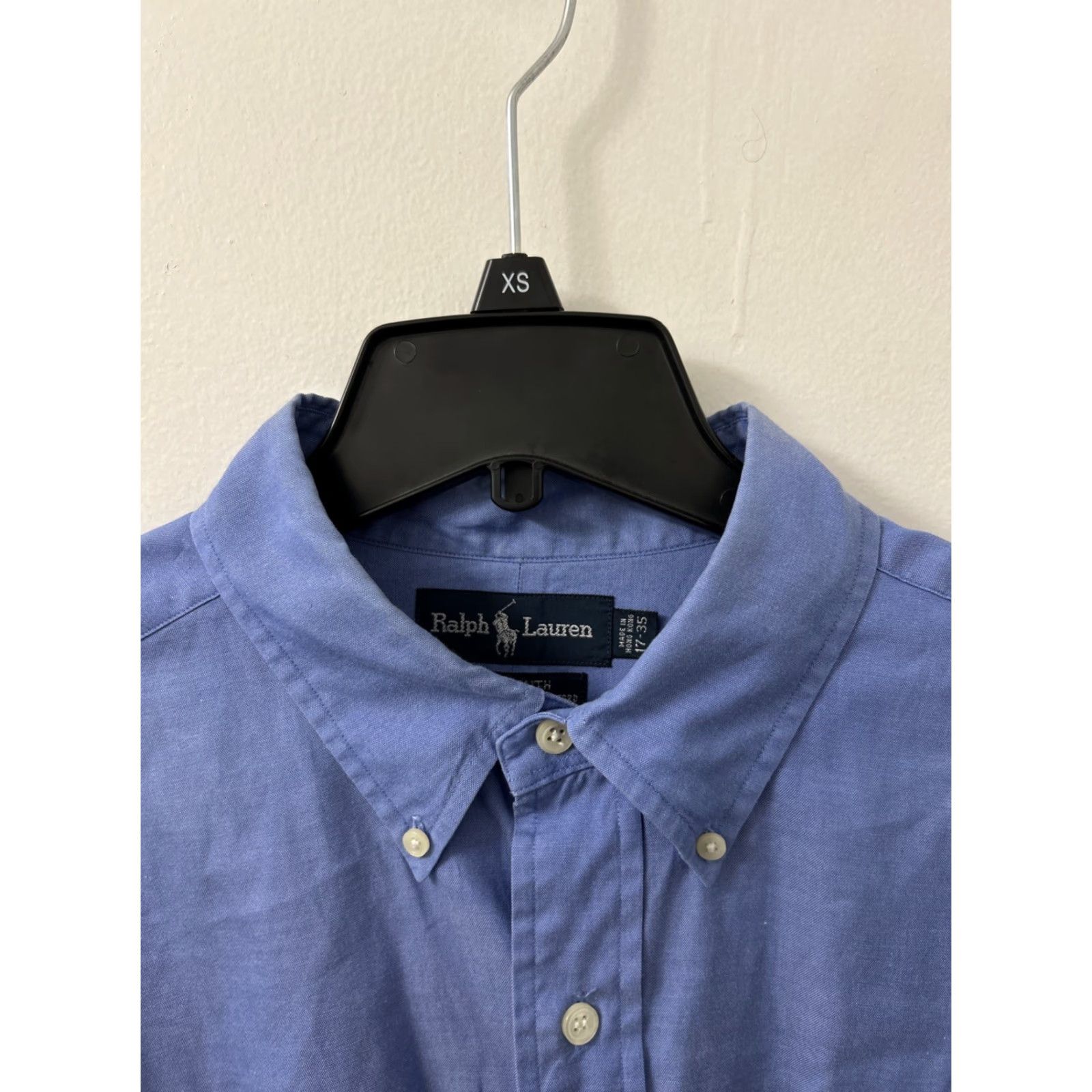 Polo Ralph Lauren Ralph Lauren Shirt Mens 17-35 Blue Button-Down Long Sleeve Pinpoint Oxford L/S Collared Button-Up Regular Size US XL / EU 56 / 4 - 6 Thumbnail