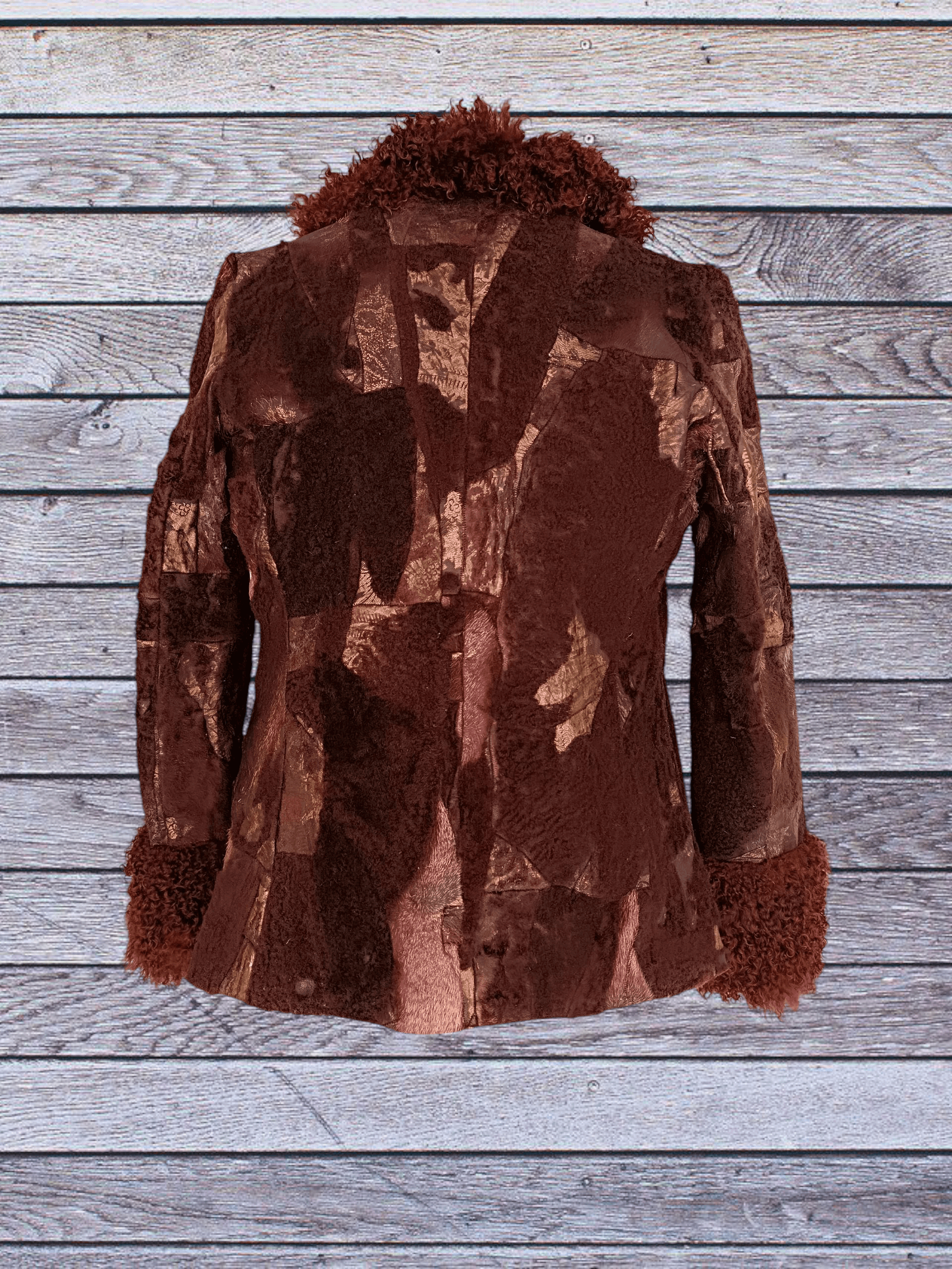 Other Vintage Patchwork Leather Fur Jacket Size M / US 6-8 / IT 42-44 - 3 Thumbnail