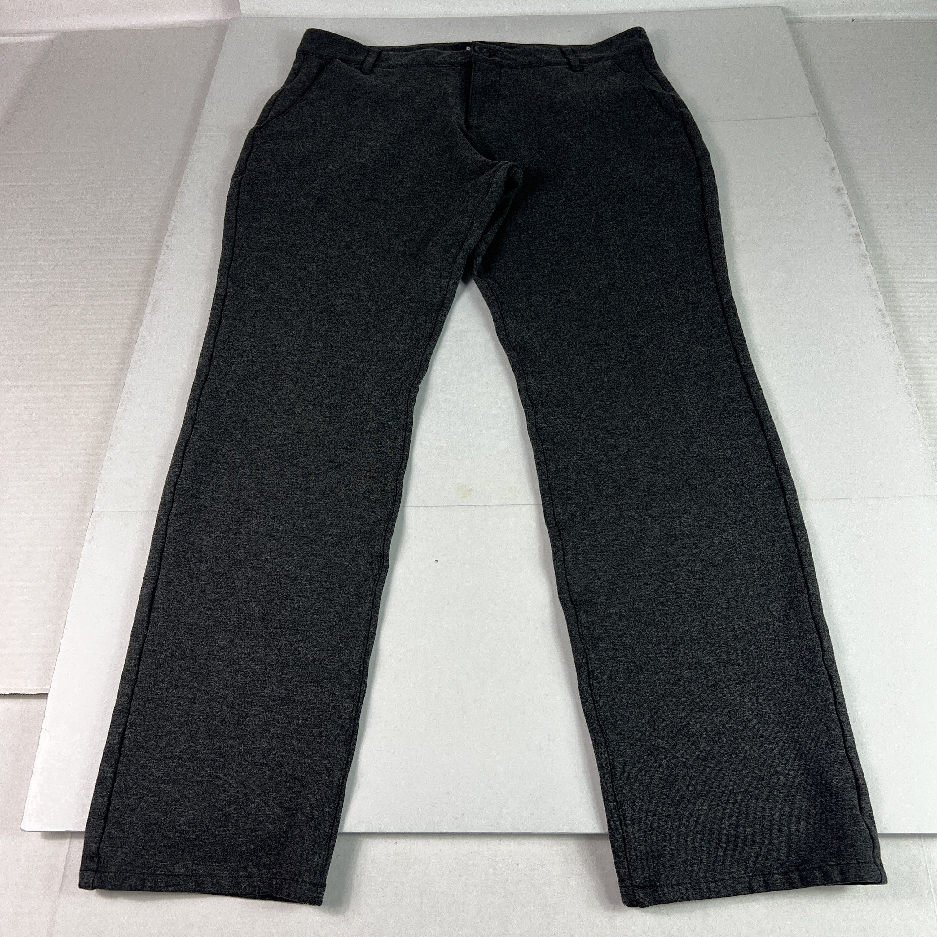 Paige Paige Pants Strafford Straight Iced Black Stretch Trousers Size US 34 / EU 50 - 1 Thumbnail